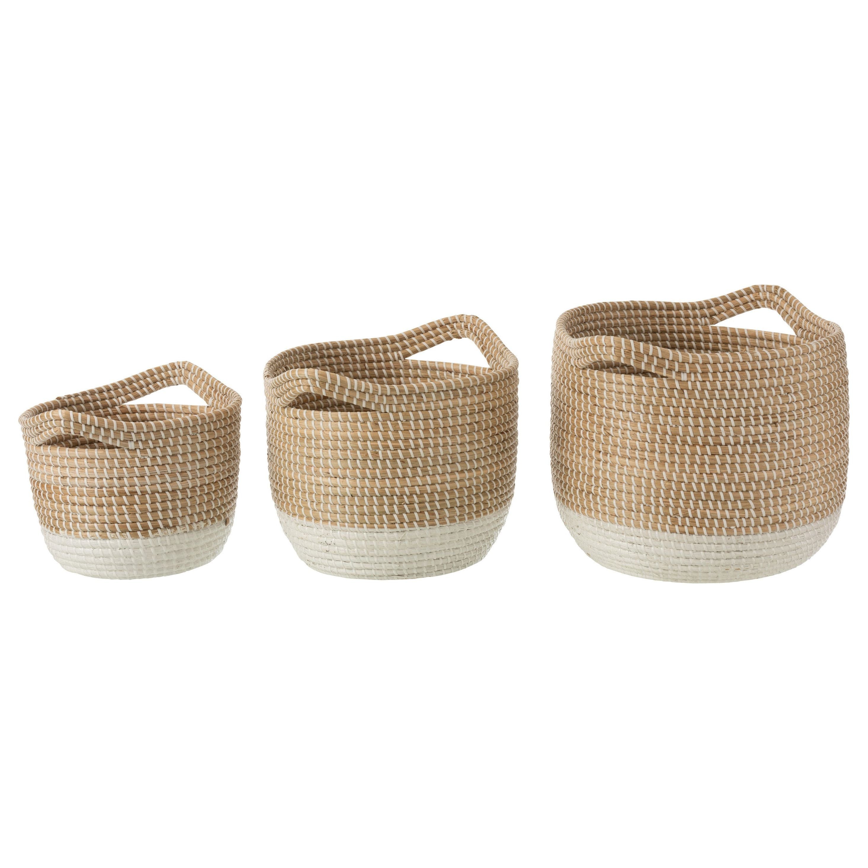 Baskets Round Seagrass Natural/white