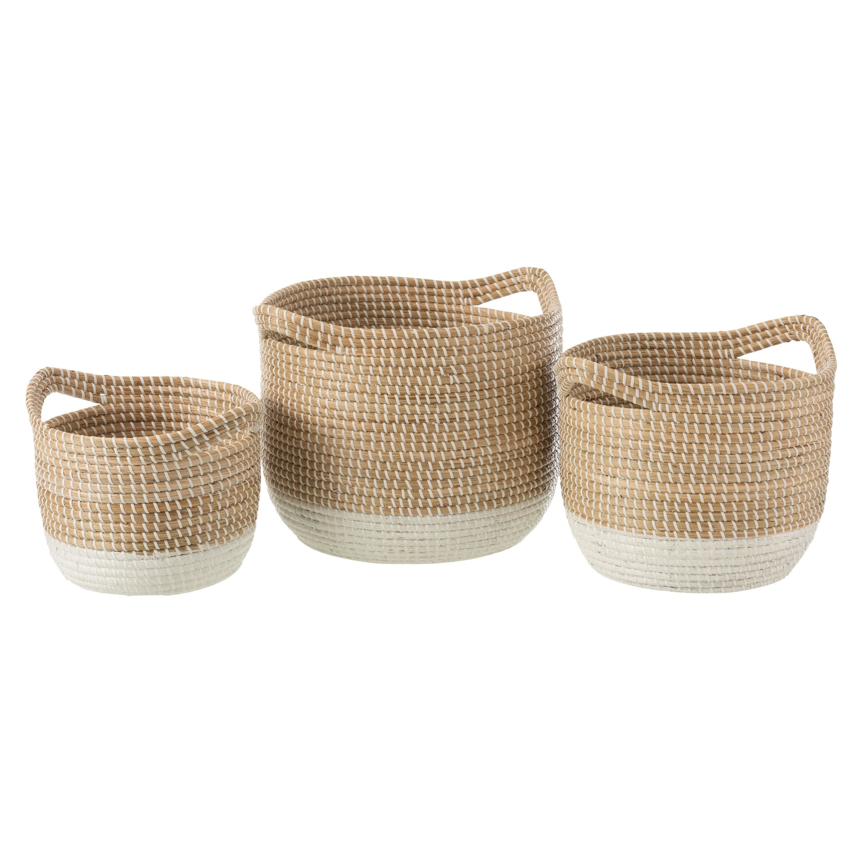 Baskets Round Seagrass Natural/white