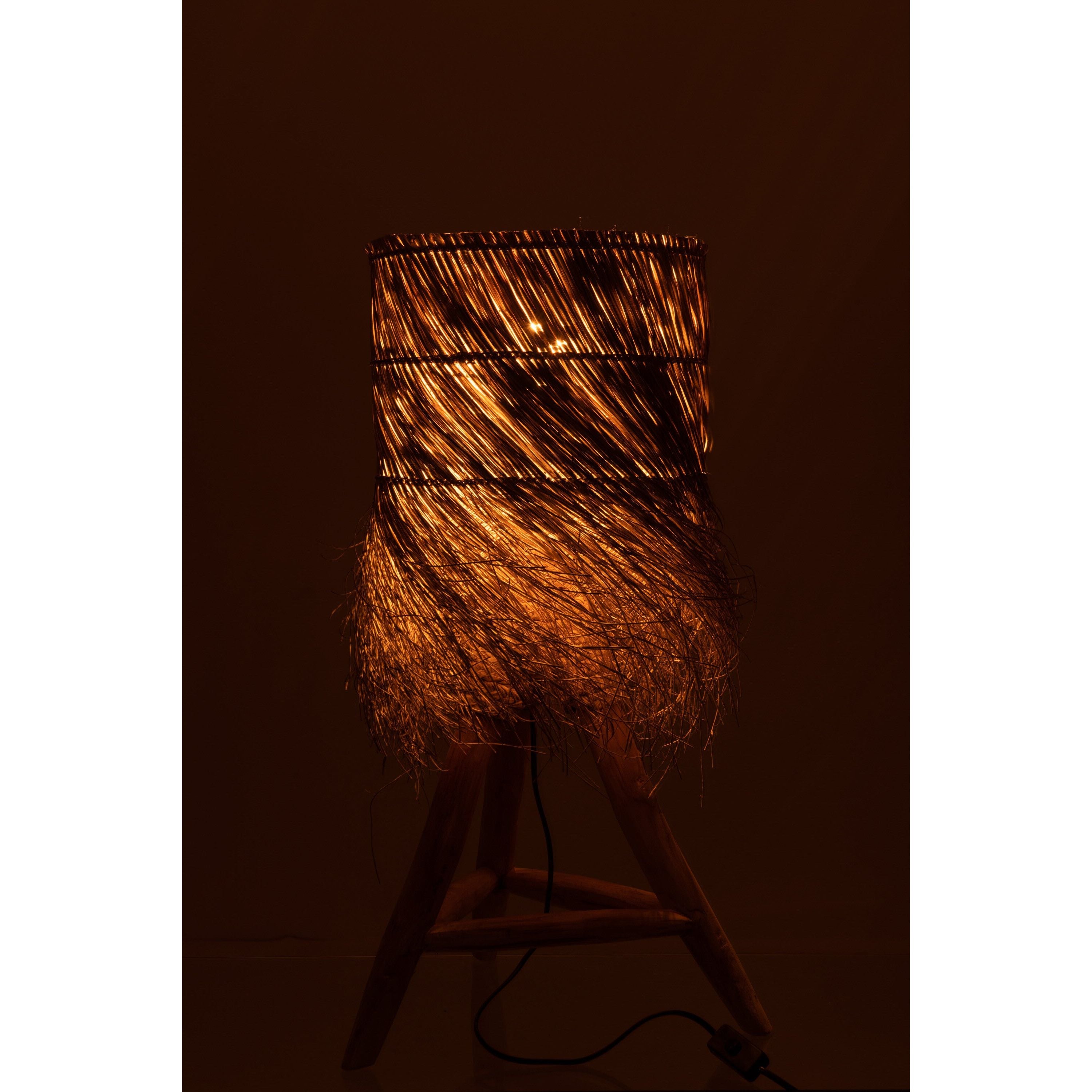 Table lamp Rafi Grass/teak Wood Natural