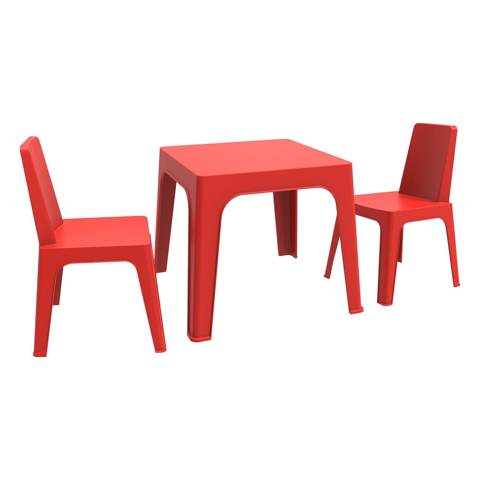 Garbar julieta kinderstoel en tafel set 2+1 rood