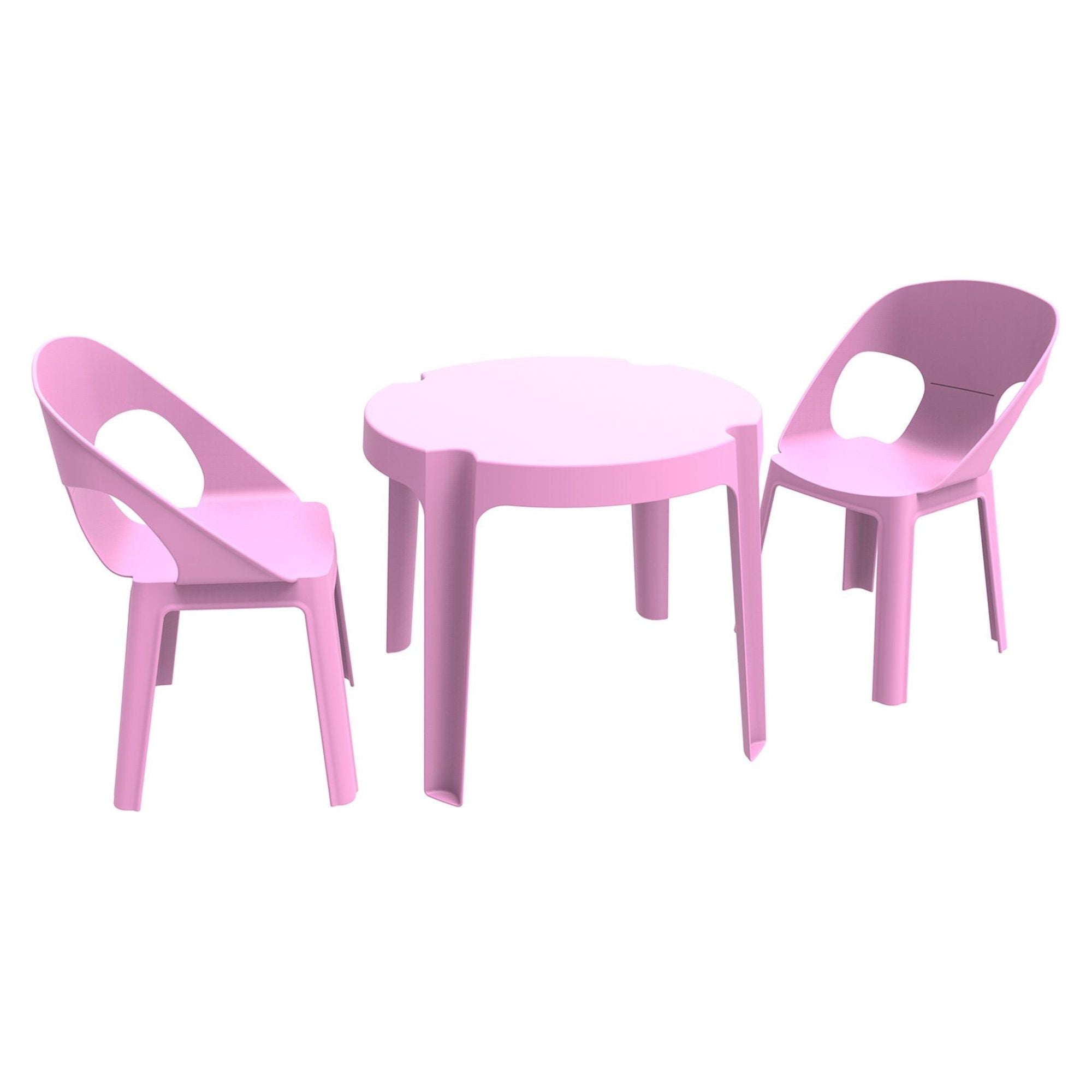 Garbar rita kinderstoel en tafel set 2+1 roze