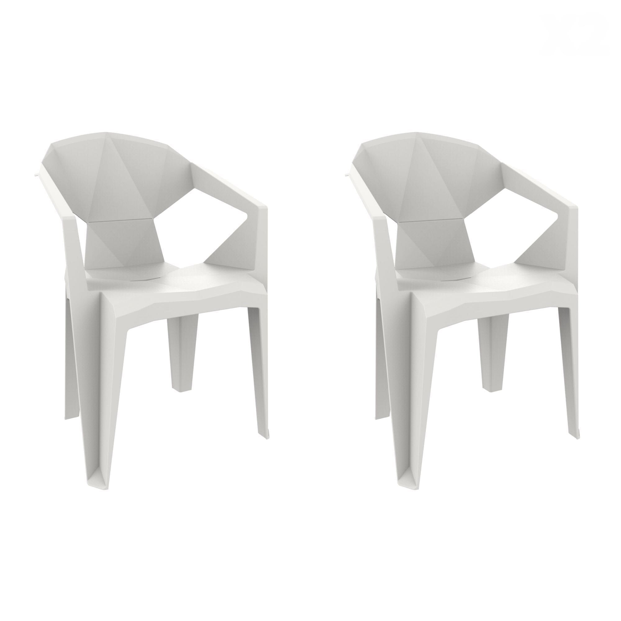 Garbar Delta armchair set 2 white 2 white