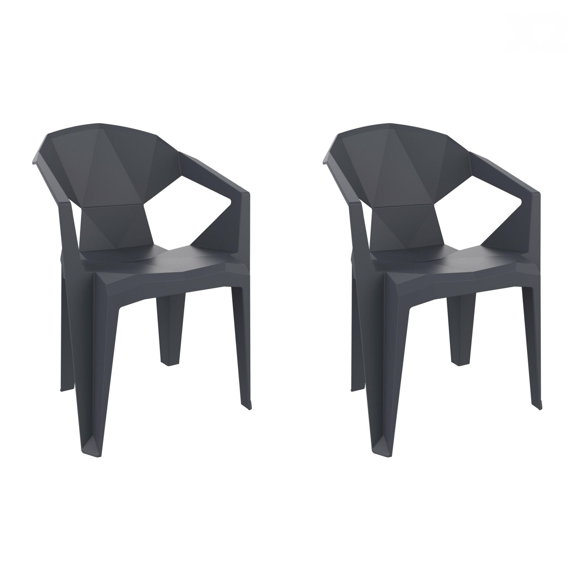 Garbar Delta armchair set 2 dark gray