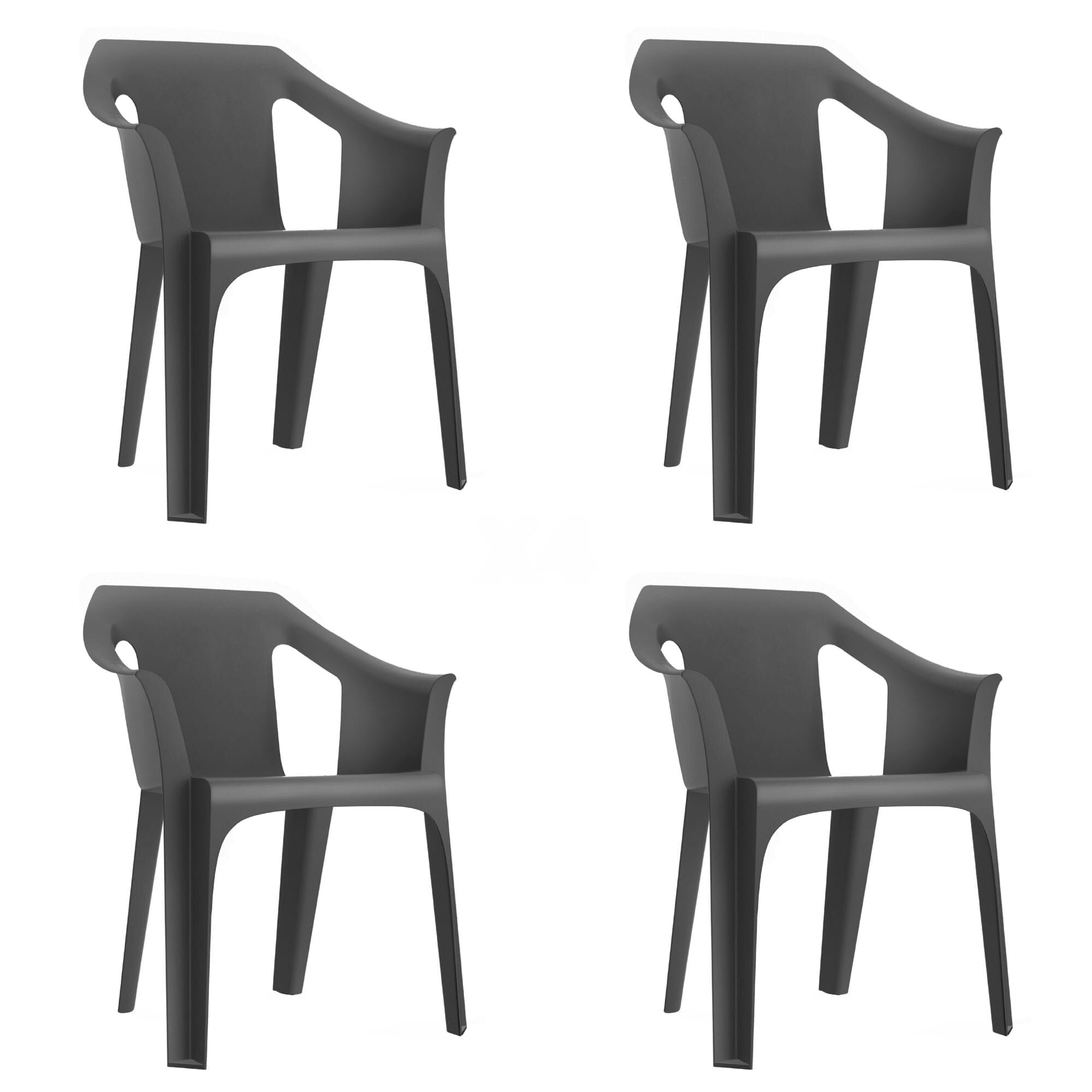 Garbar cool armchair set 4 dark gray