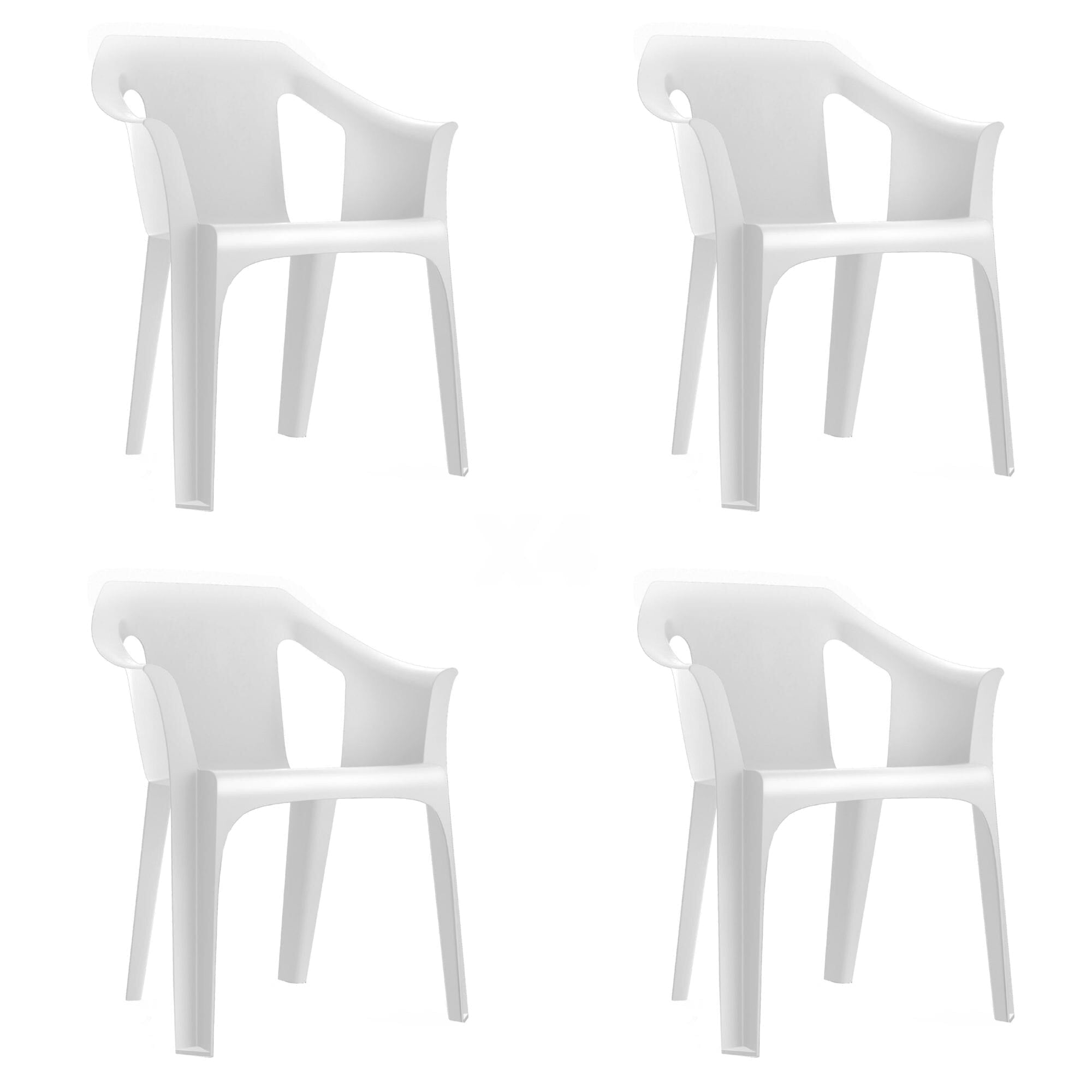 Garbar cool armchair set 4 white 4 white