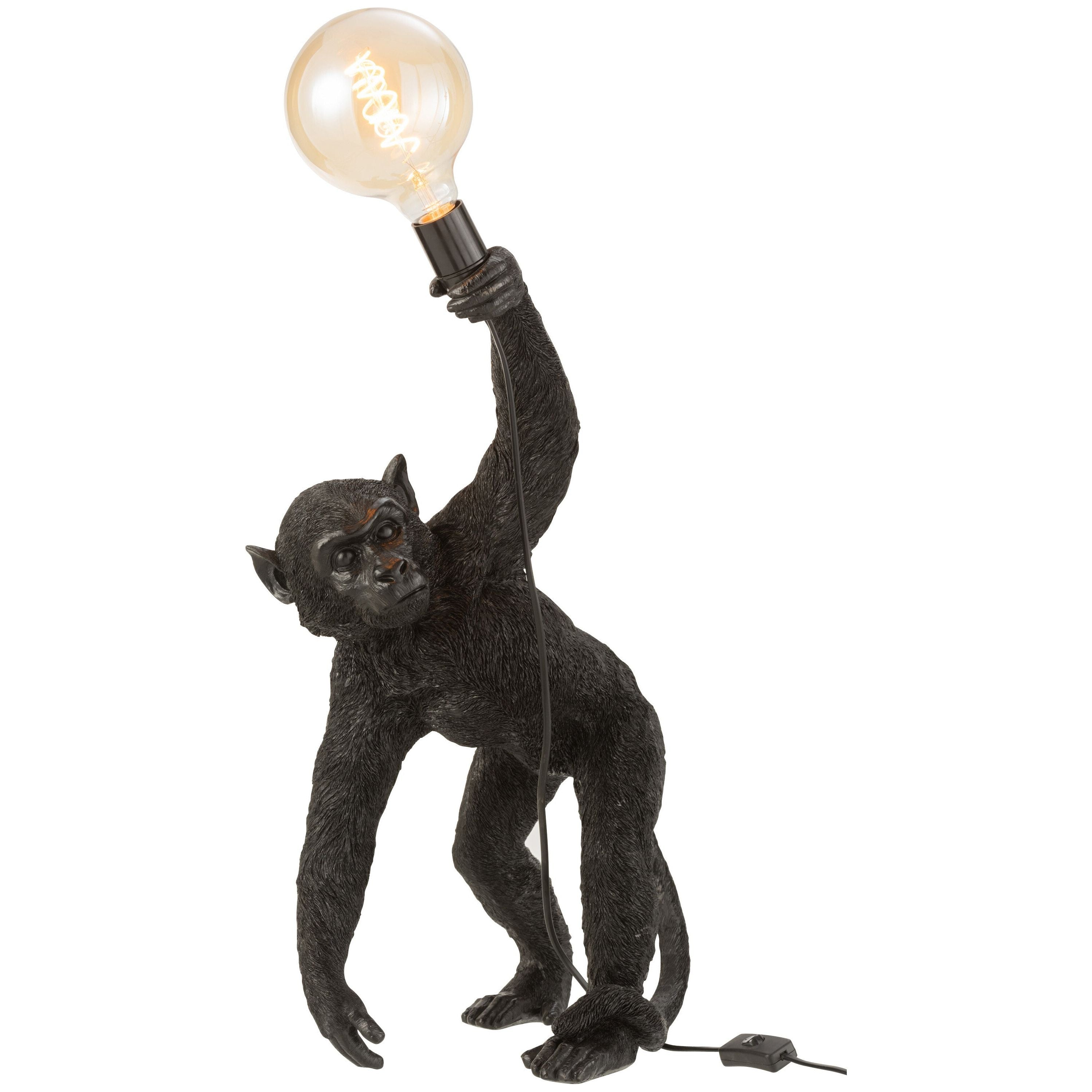 Lamp Monkey Bending Poly Black