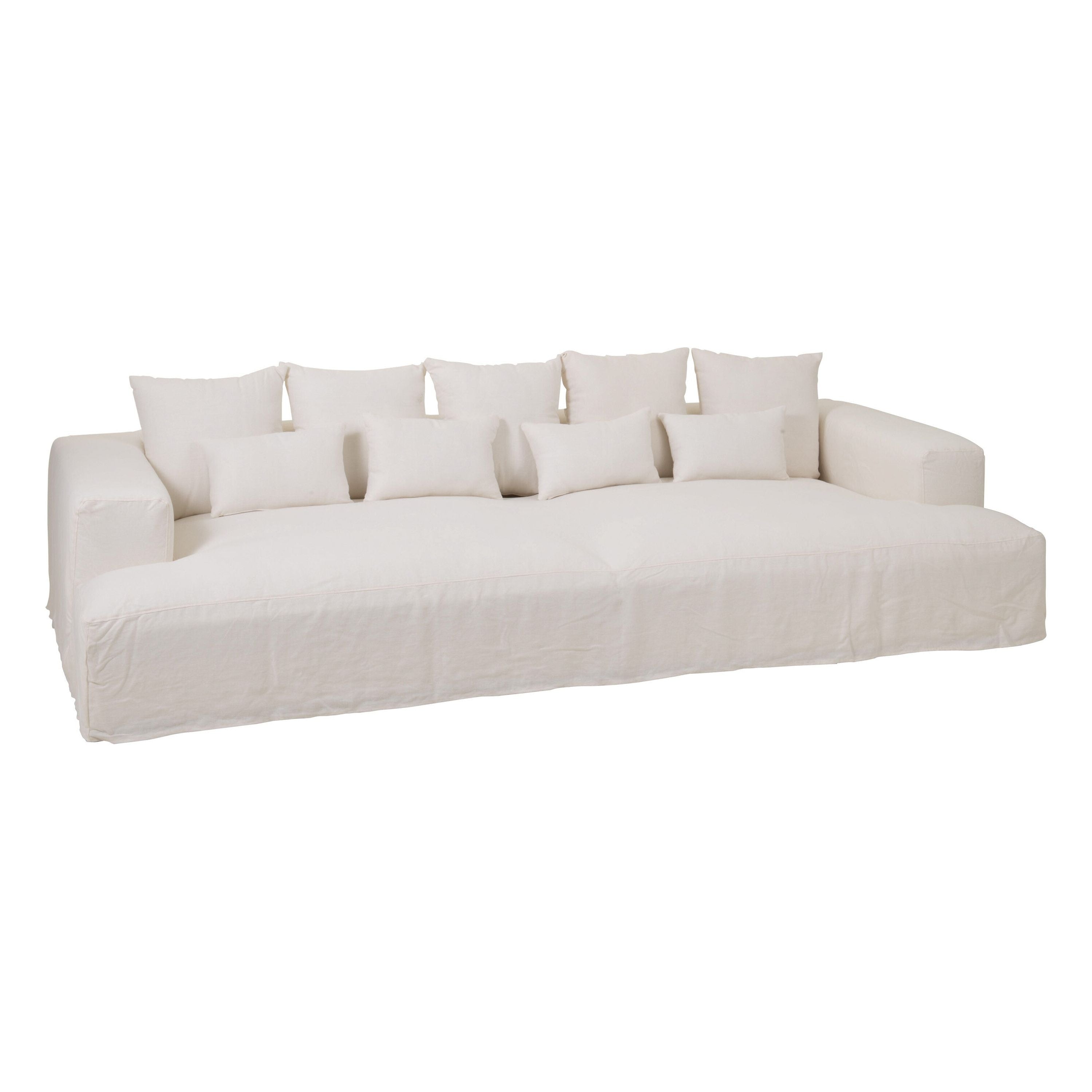Sofa cover Deep Monaco Linen XXL Marshmallow White