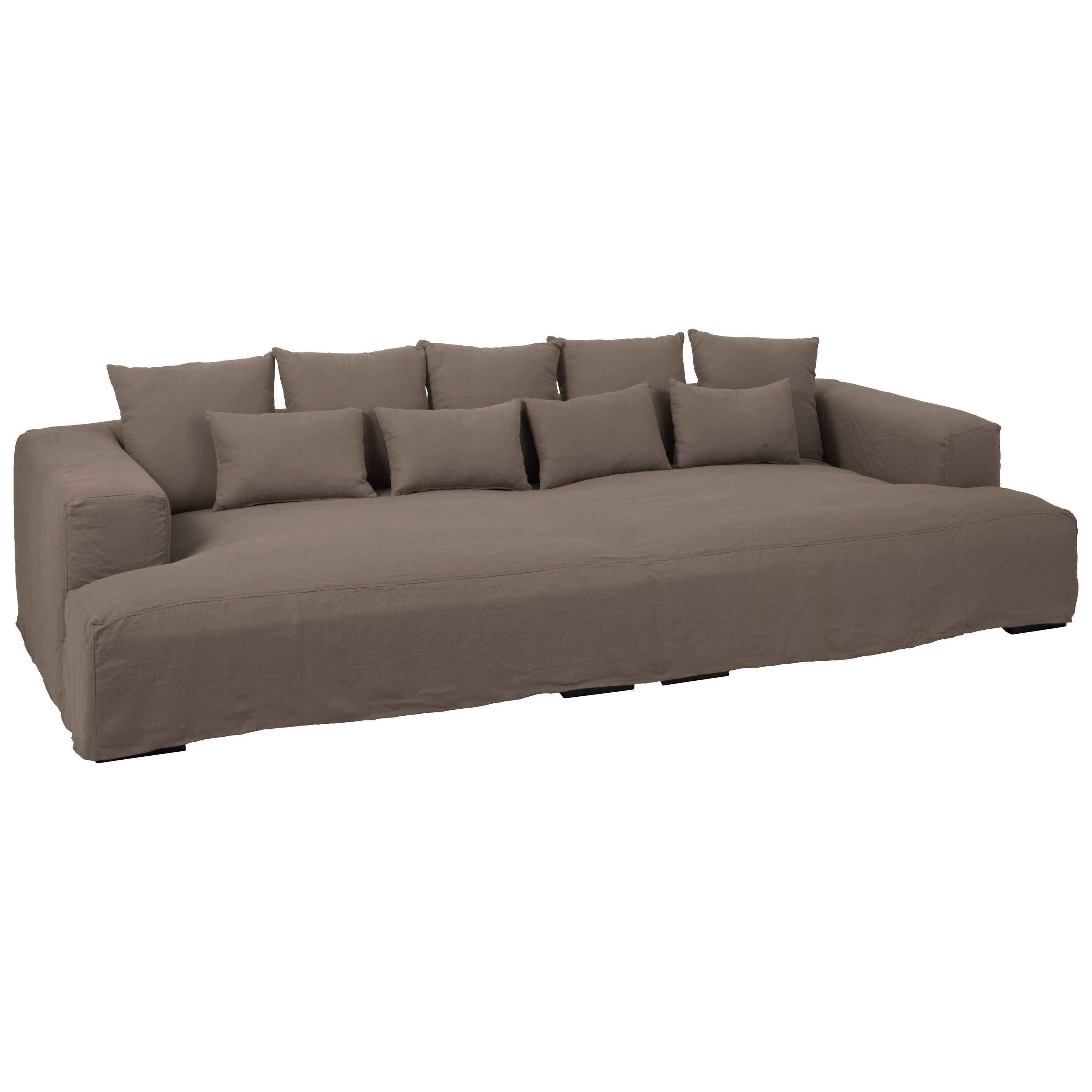 Sofa cover Deep Monaco Linen XXL Desert Taupe