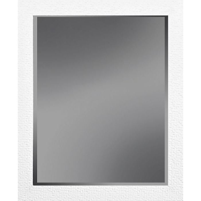 Mirror with facet, 39x39cm incl. frame. White
