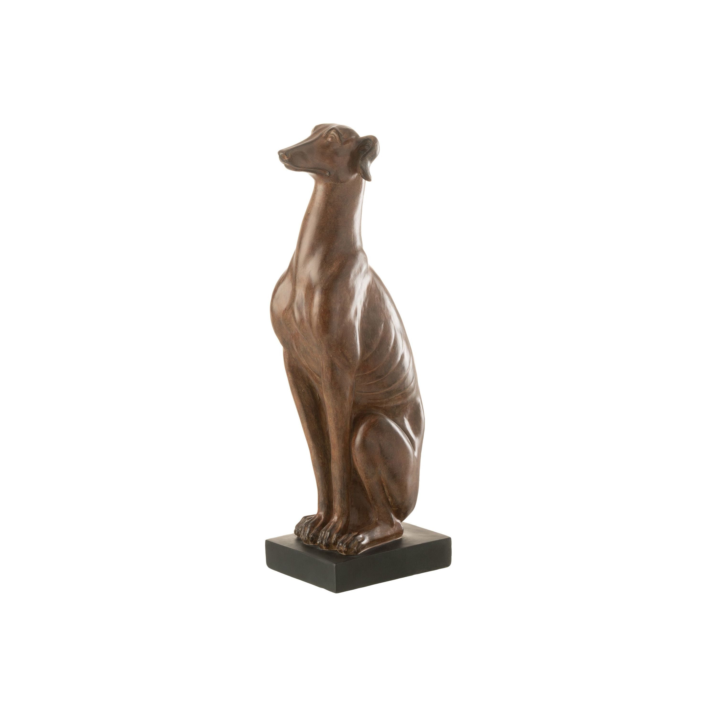 Greyhound Sitting Poly Brown Small