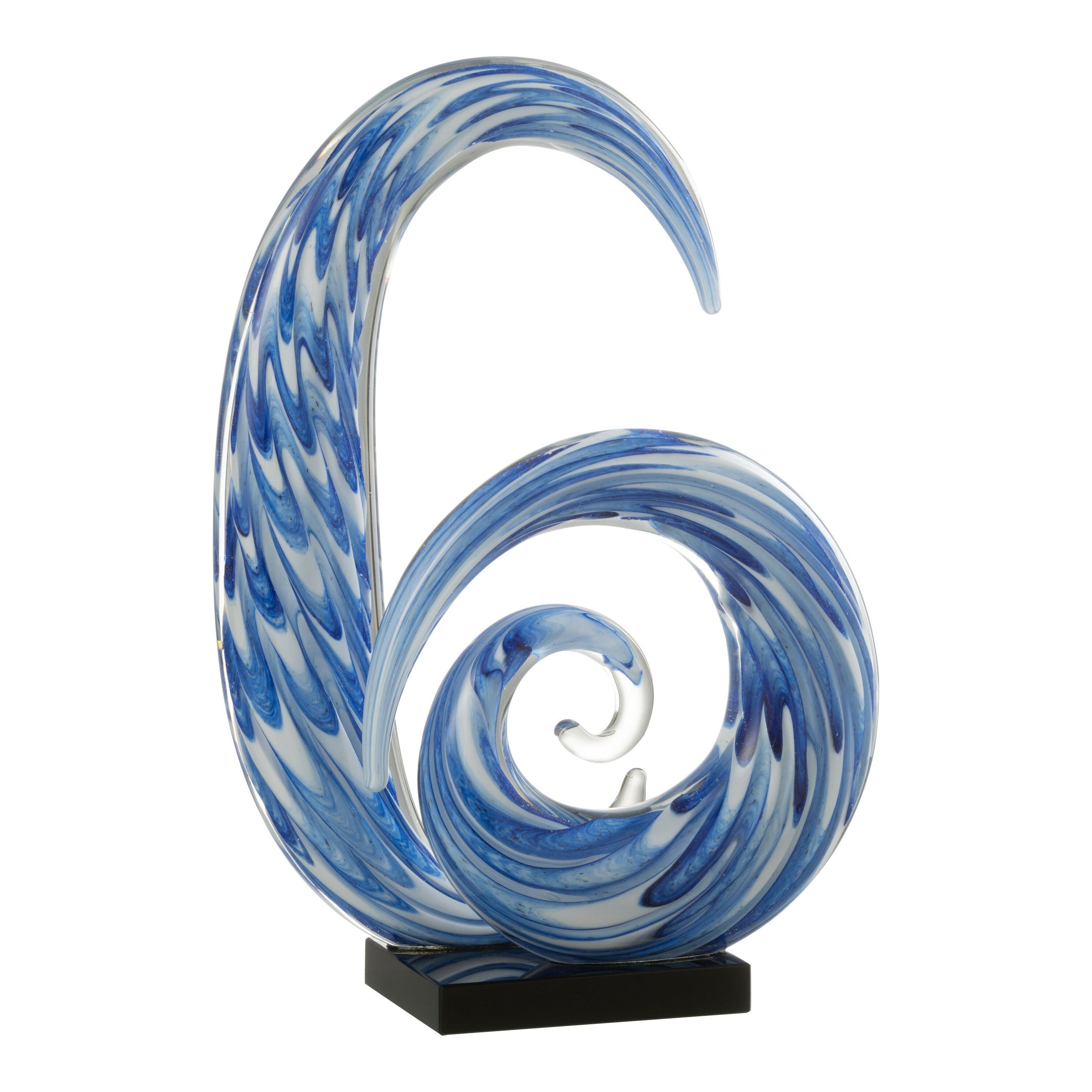 Paperweight Tentacle Glass Blue/white