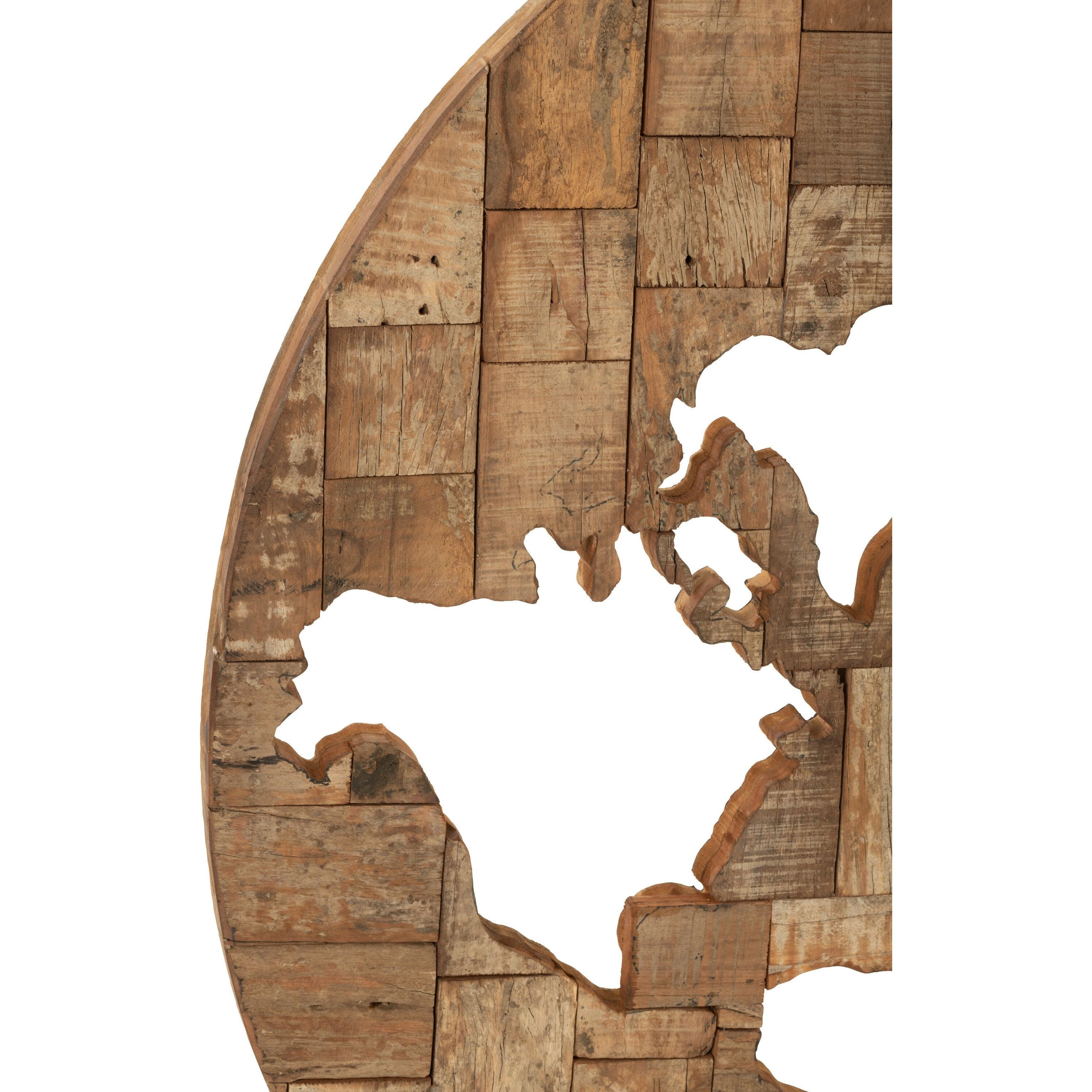Wall decoration World Map Wood Brown