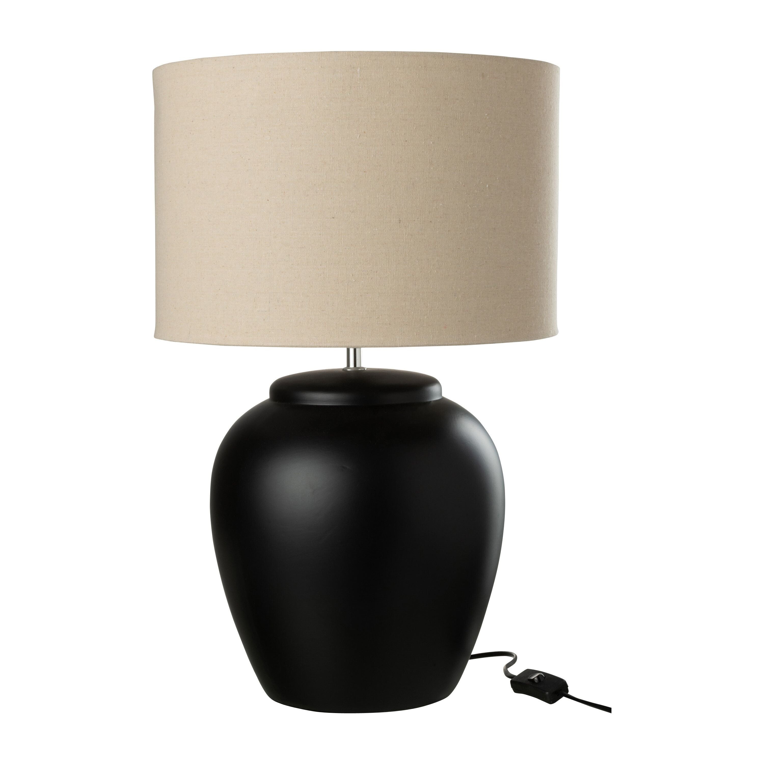 Lamp Meli + Shade Ceramic Linen Black Large