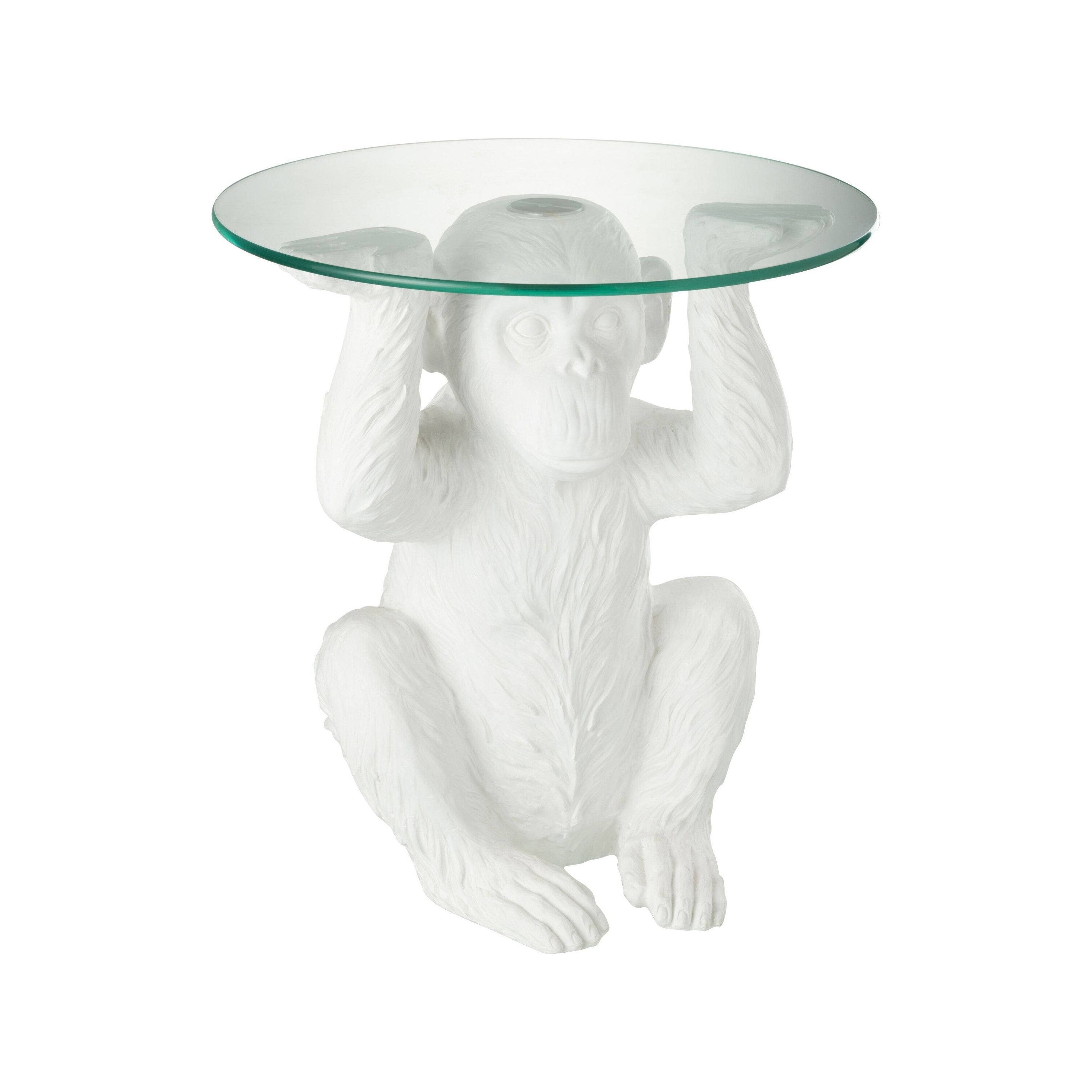 Table Monkey Resine/glass White