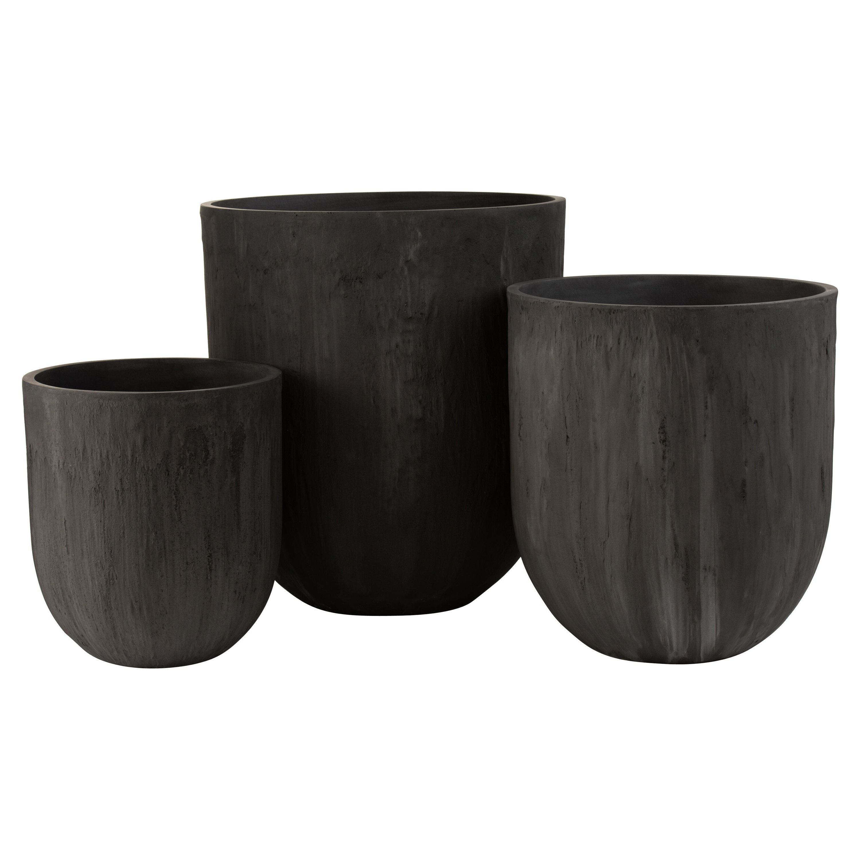 Vases Round Ceramic High Black