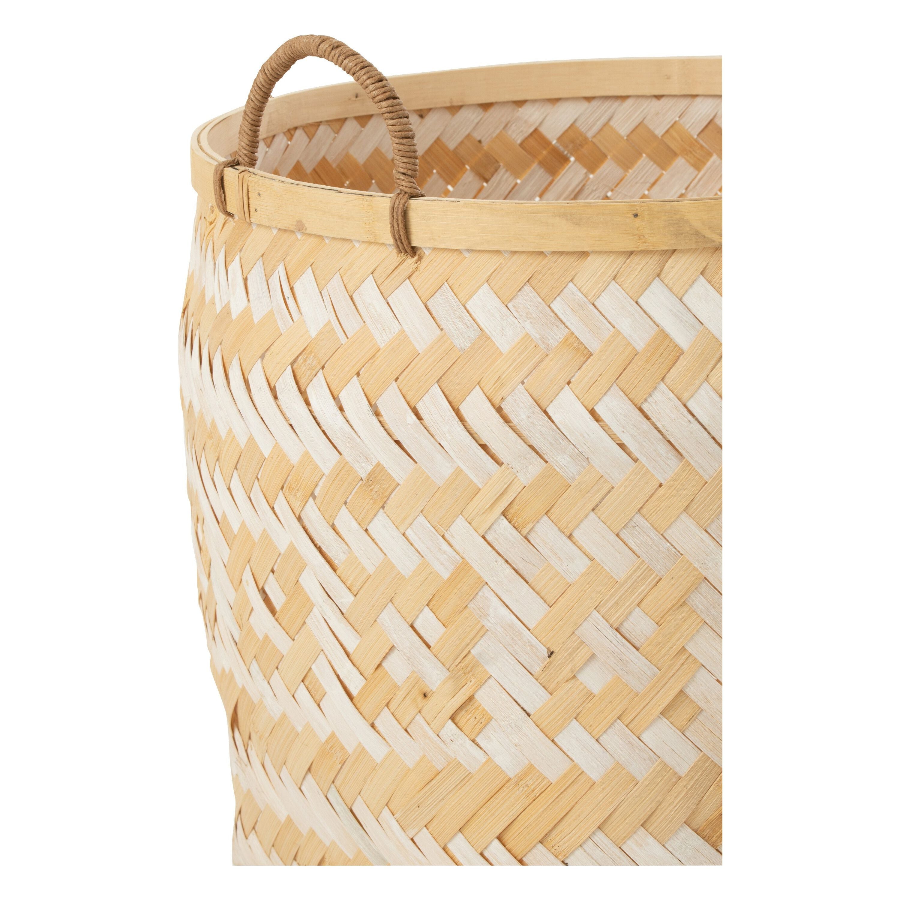 Basket Patterns Handles Bamboo Natural/white