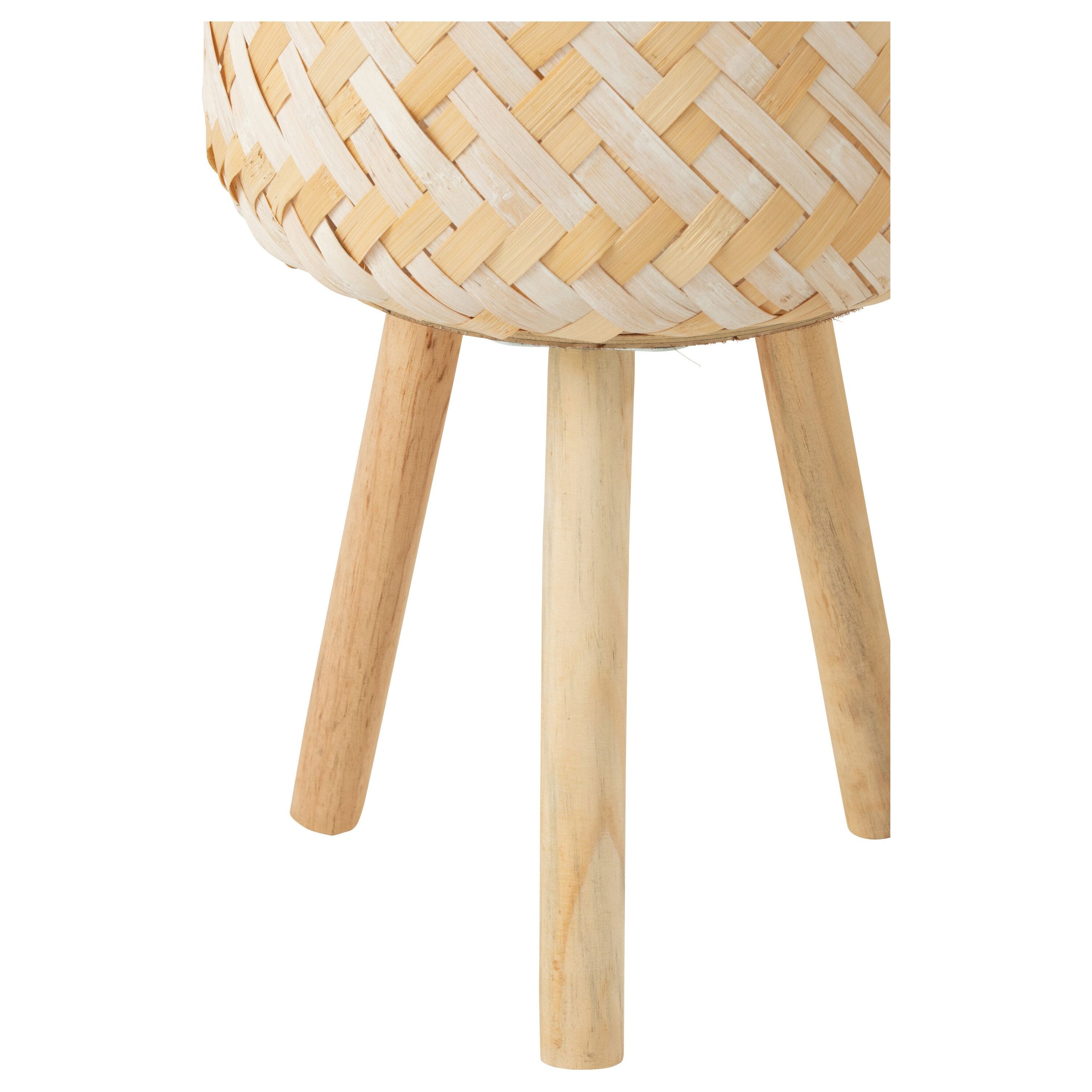 Basket Patterns 3 Legs Bamboo Natural/white