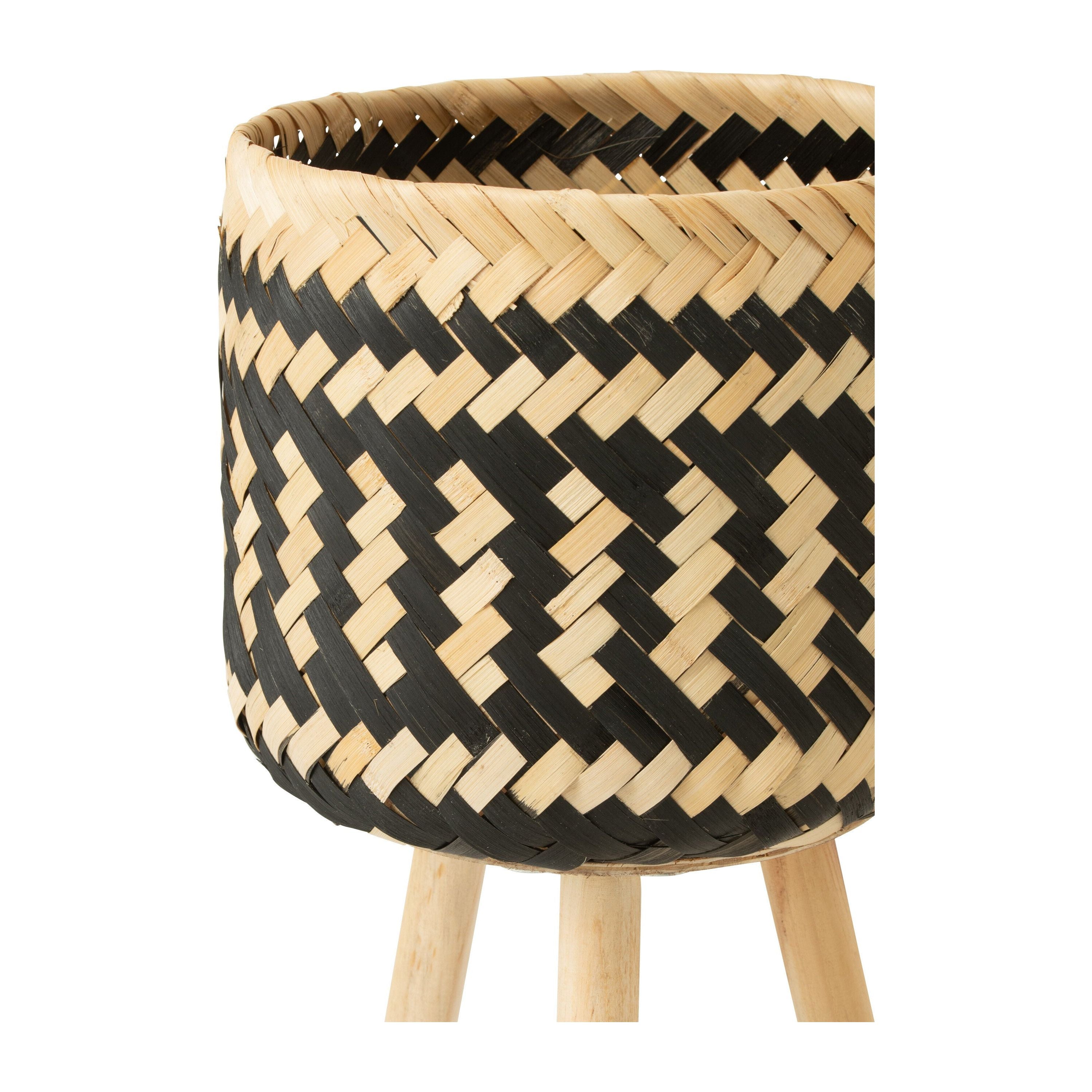 Basket Patterns 3 Legs Bamboo Natural/black