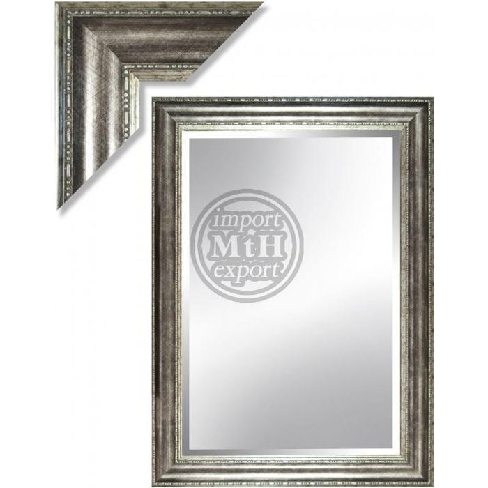 Mirror with facet, 73x88cm incl. frame. Gray-Green