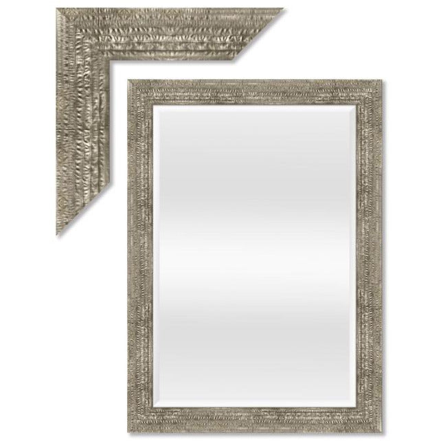 Mirror with facet, 87x142cm incl. frame. Silver