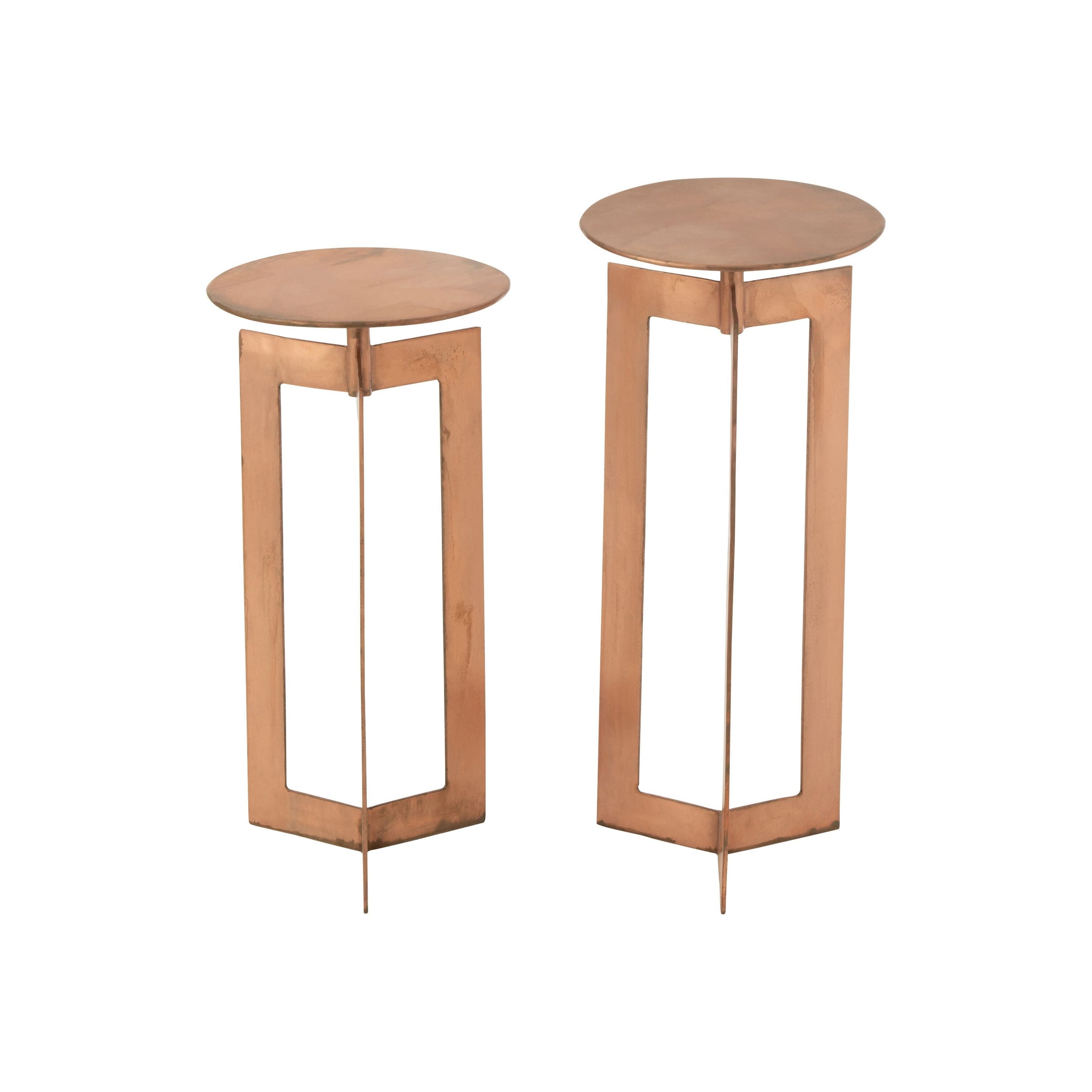 Set Of Two Side Tables Zino High Iron Copper