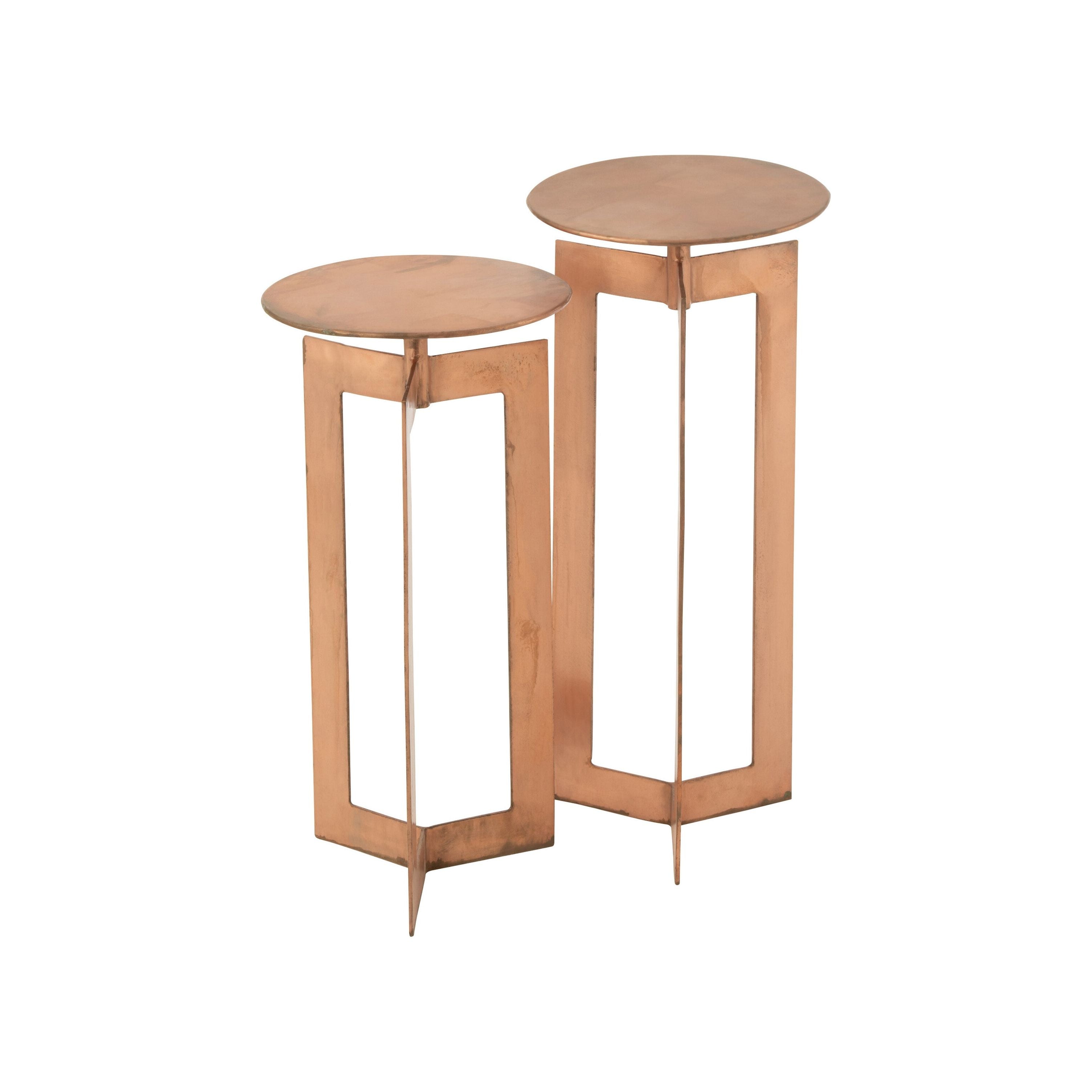 Set Of Two Side Tables Zino High Iron Copper