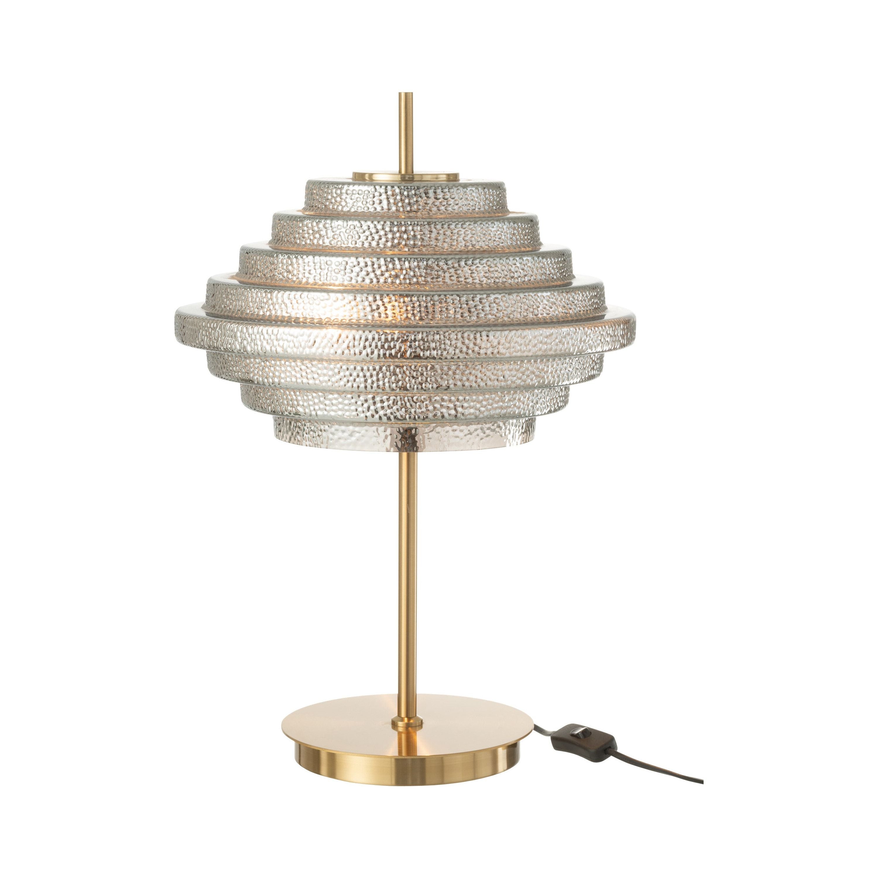 Tafellamp Led Goud Metaal/rookglas