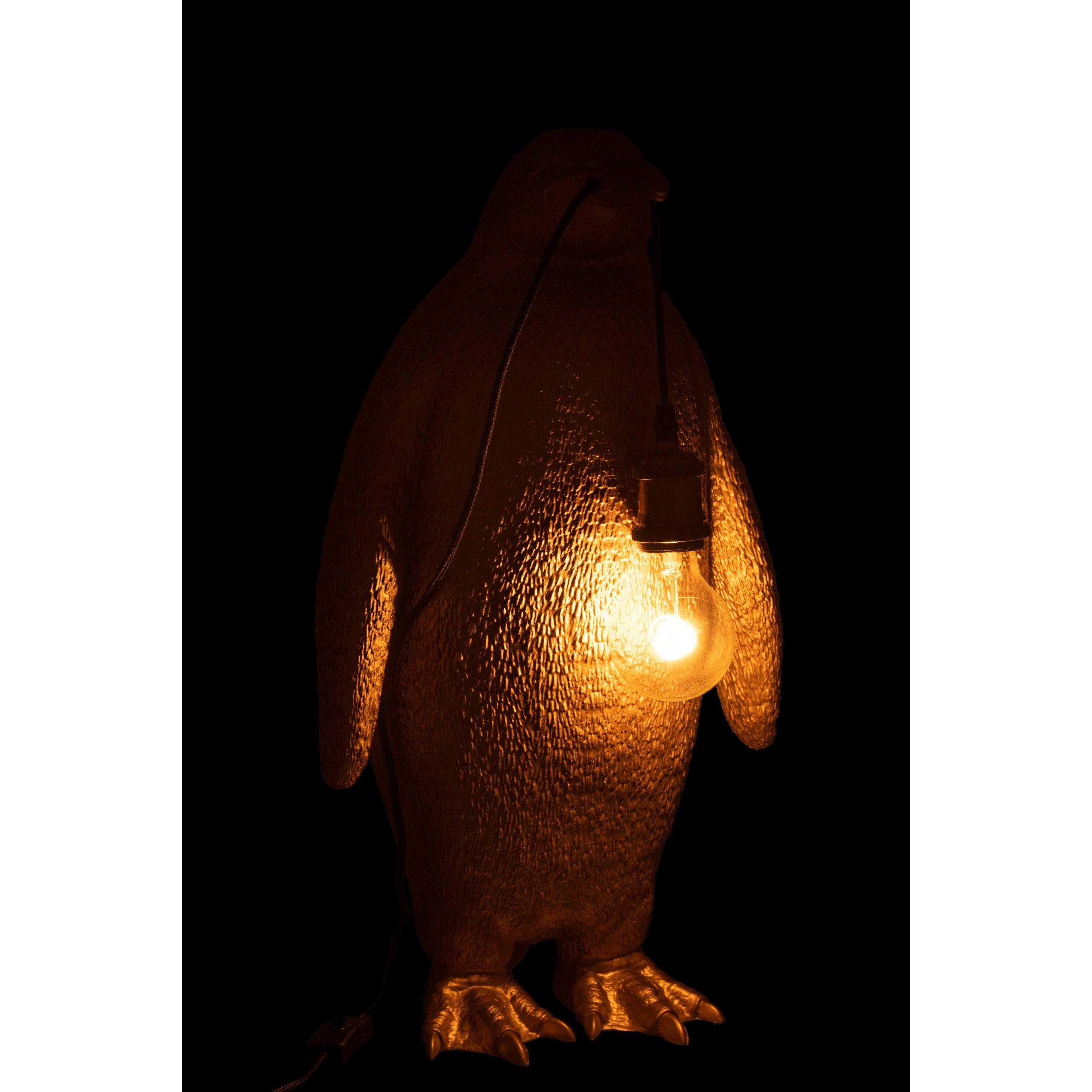 Tafellamp Pinguïn Resine Goud Large