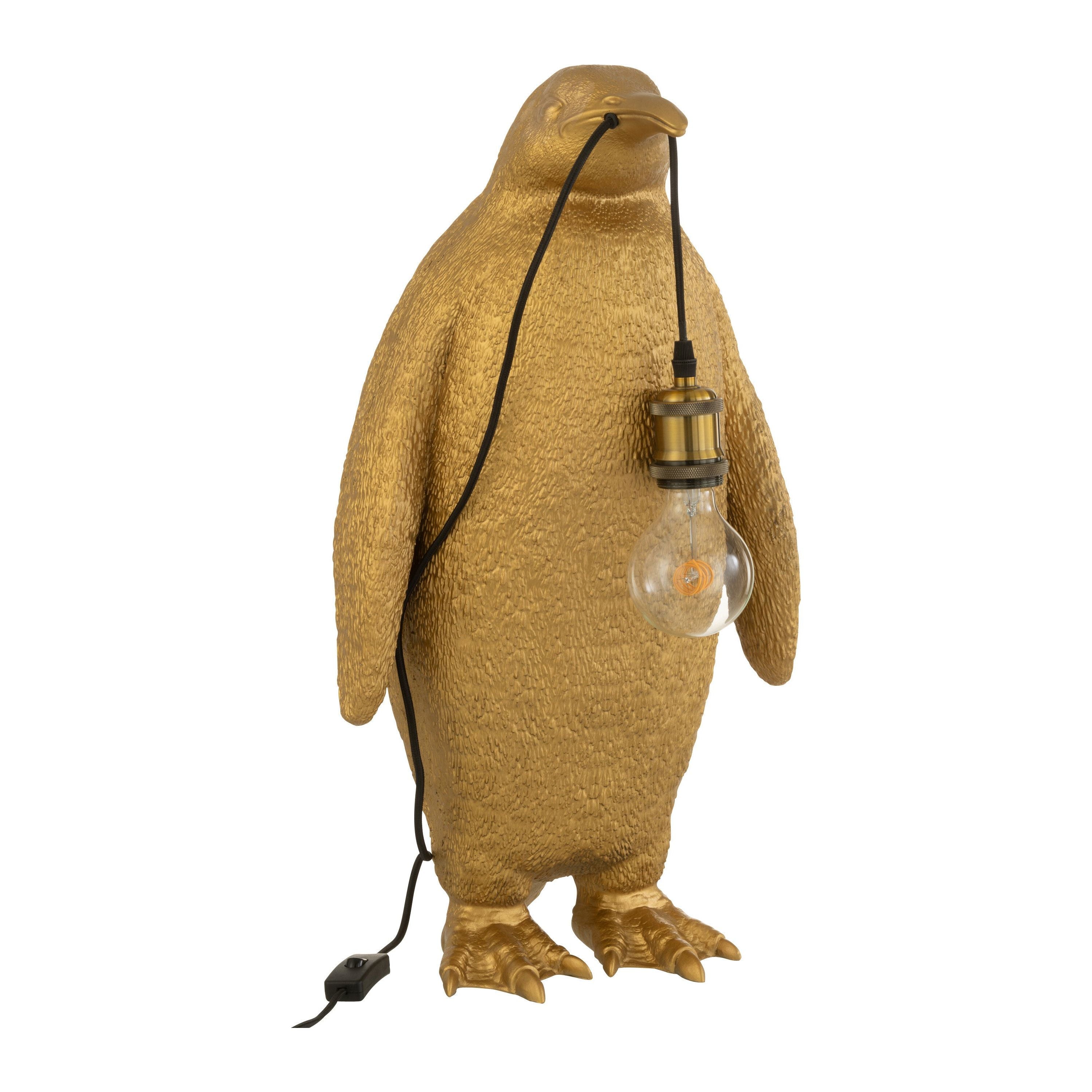 Tafellamp Pinguïn Resine Goud Large