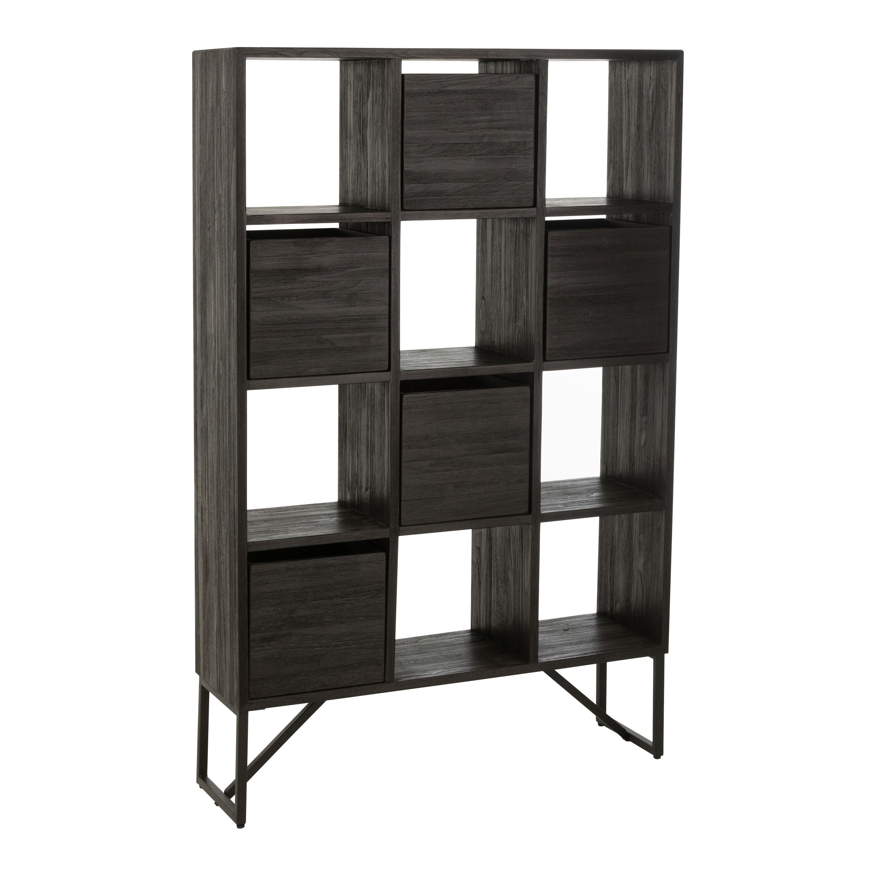 Cabinet With Drawers Recycled Teak Black
