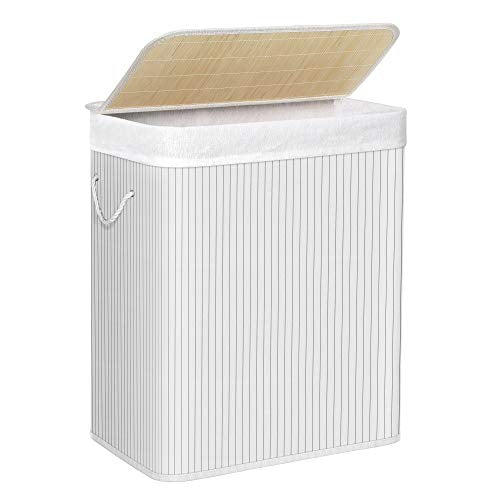 Laundry basket with lid removable liner handles