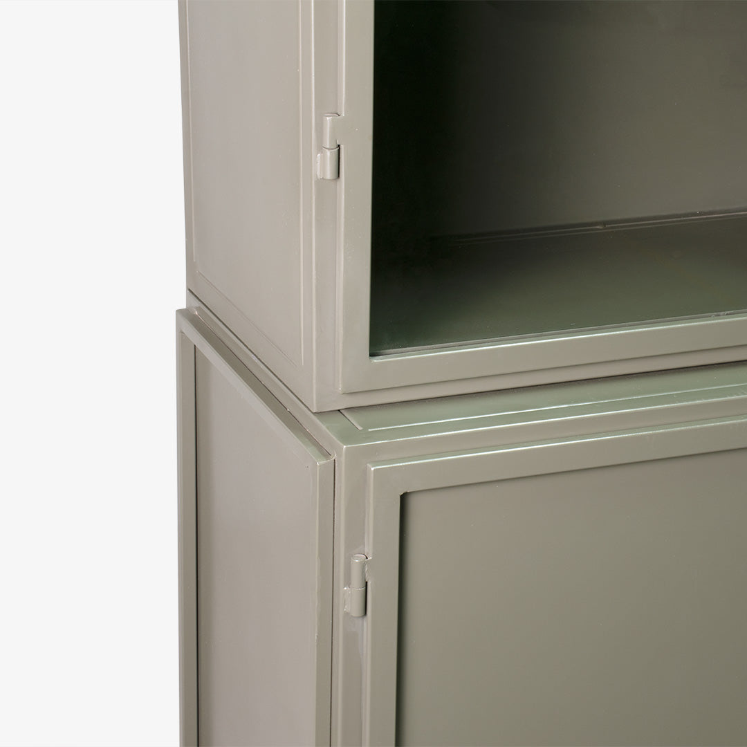 Vitrinekast garland 6-deurs – olive green