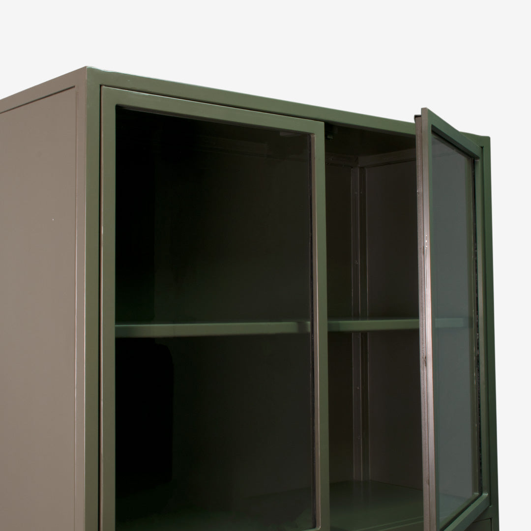 Display cabinet sutton – olive green