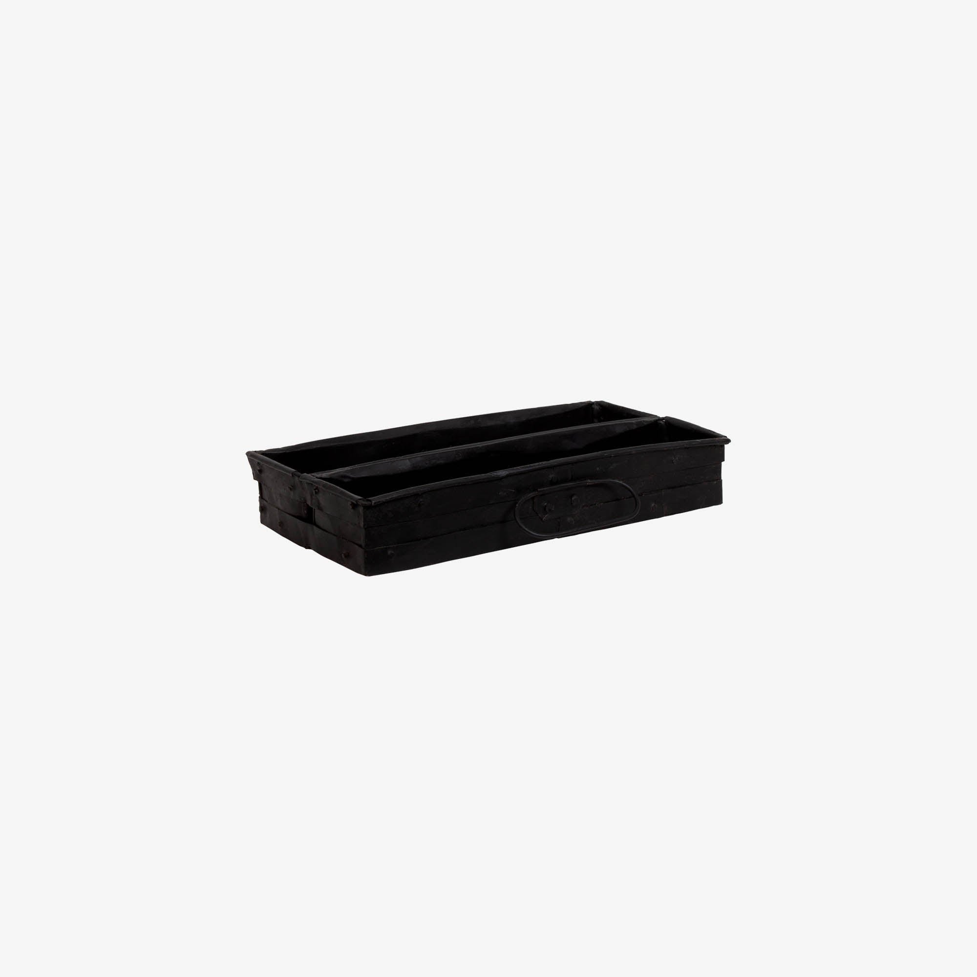 Metal storage tray – 2 compartments h6xw31.5xd19cm