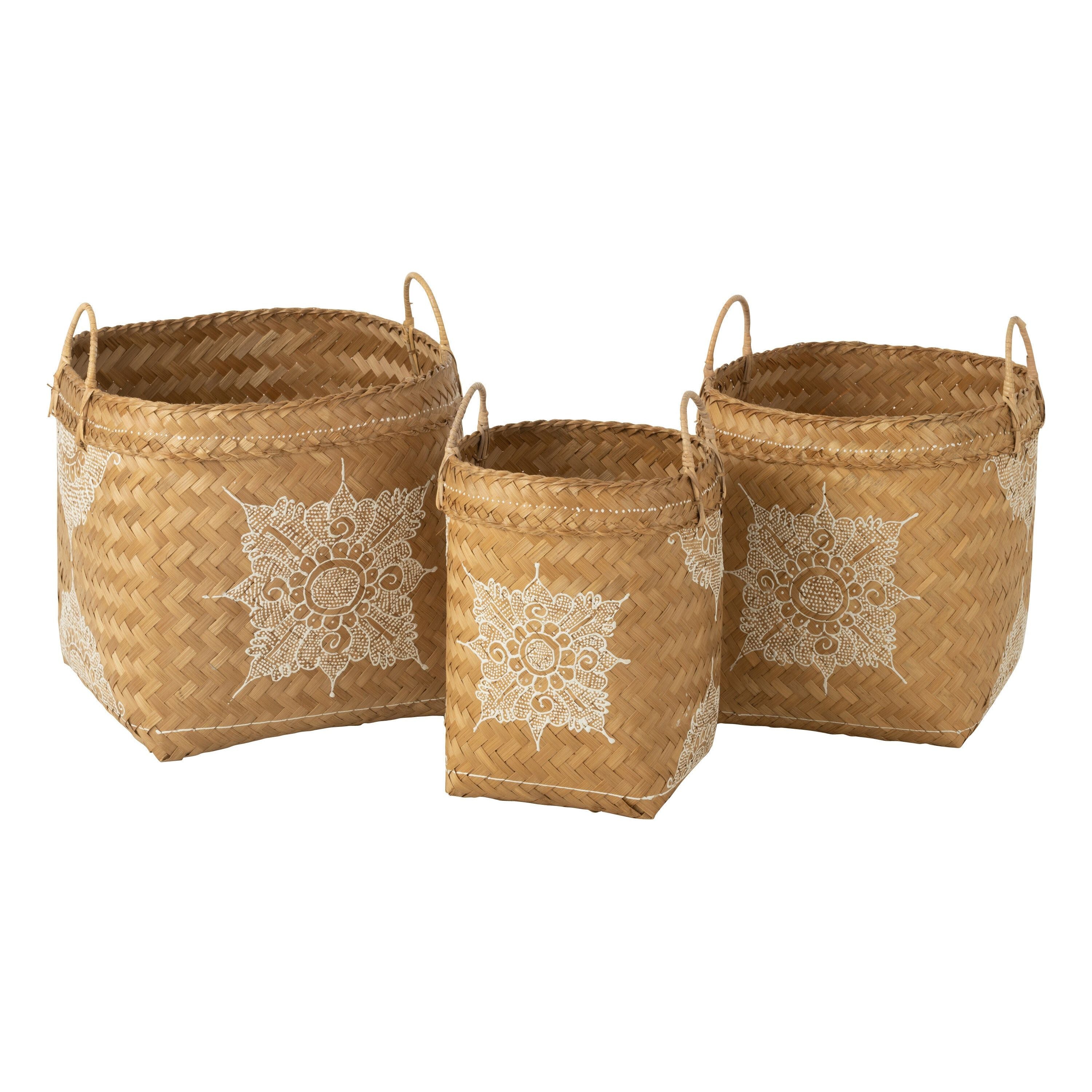 Baskets Drawing Bamboo White/natural