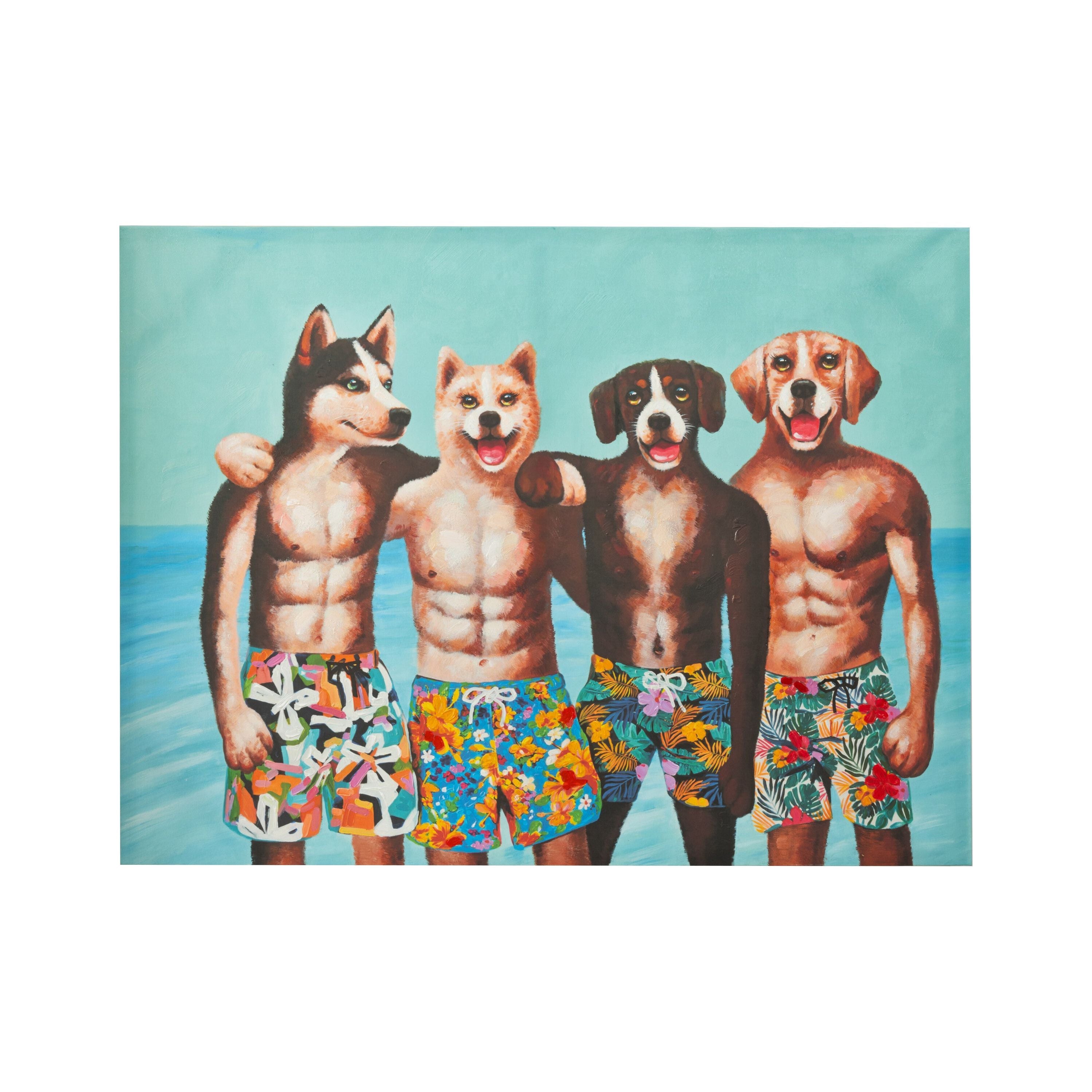 Wall decoration Dogs Swimming shorts Canvas/paint Mix
