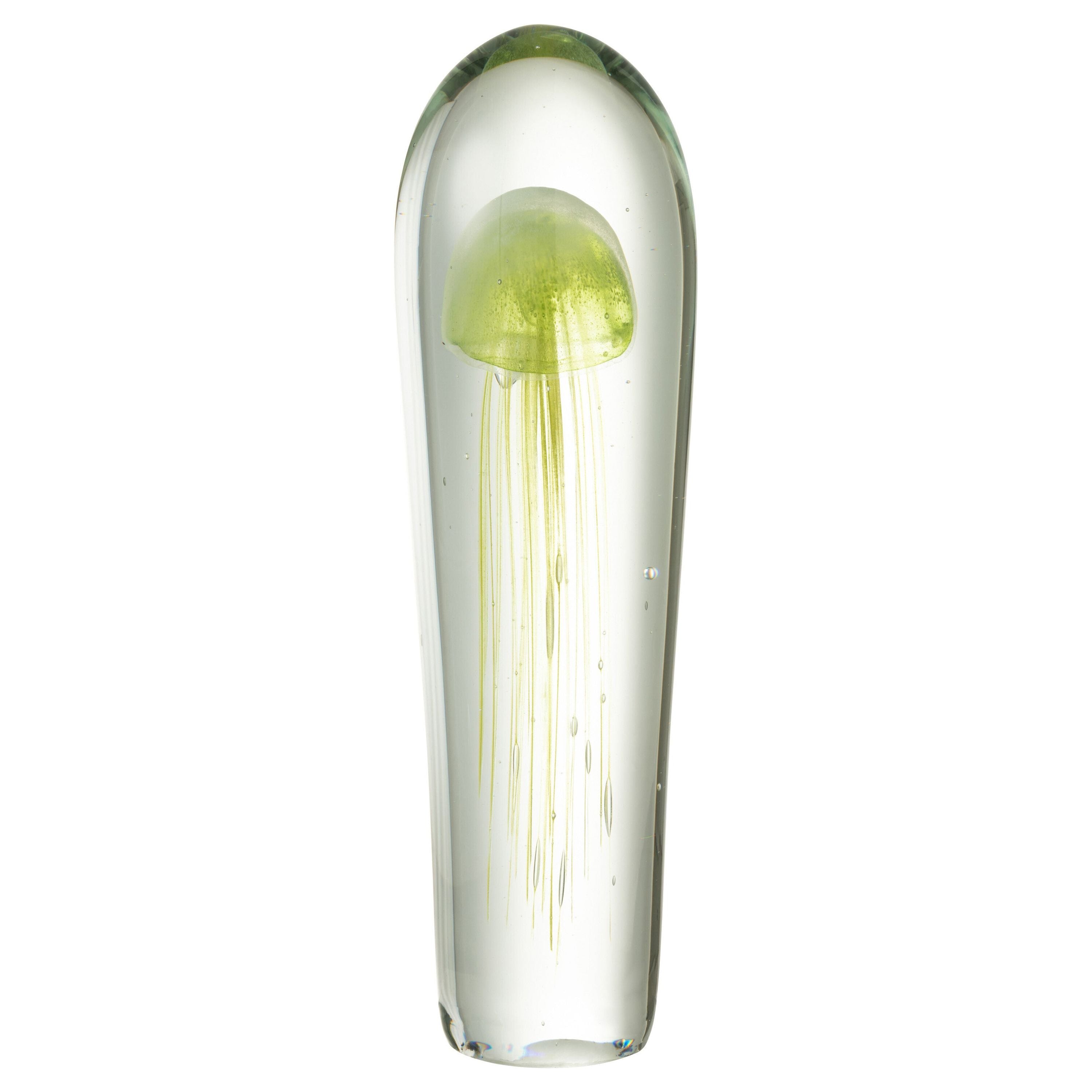 Paperweight Jellyfish Glass Green Extra Large
