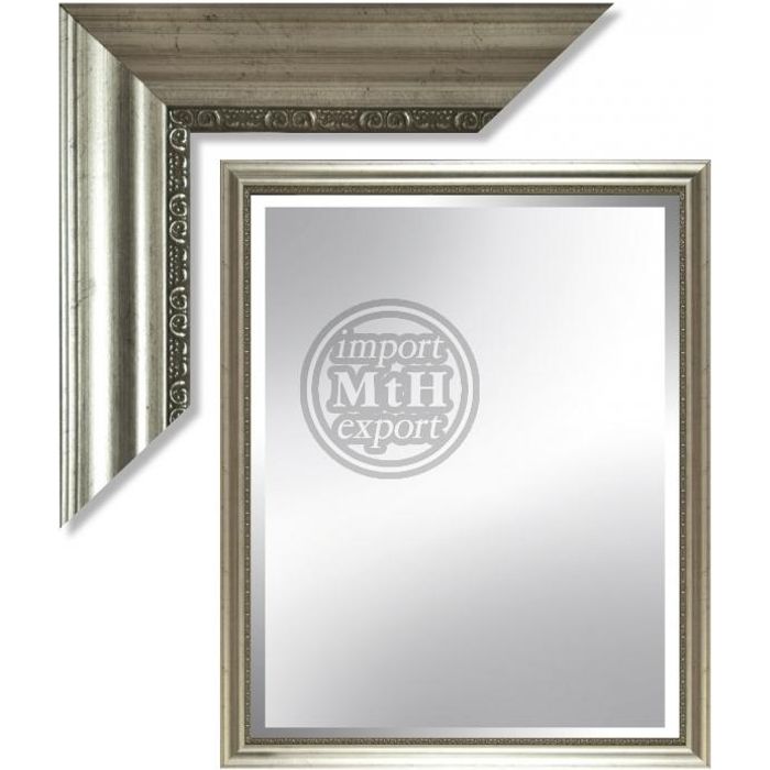 Mirror with facet, 75x106cm incl. frame. Silver
