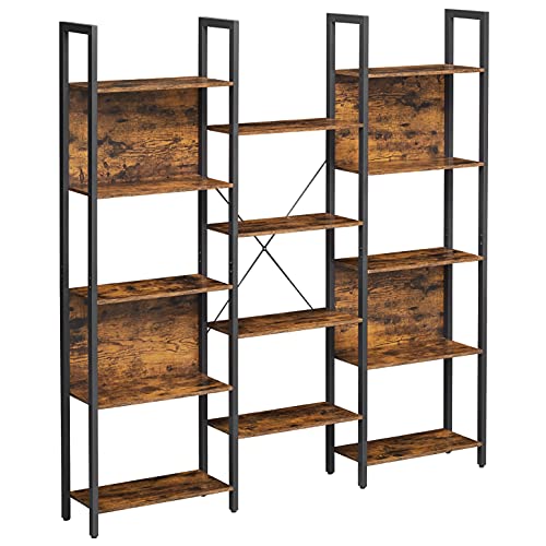 Bookcase Industrial Style Rustic Brown/Black