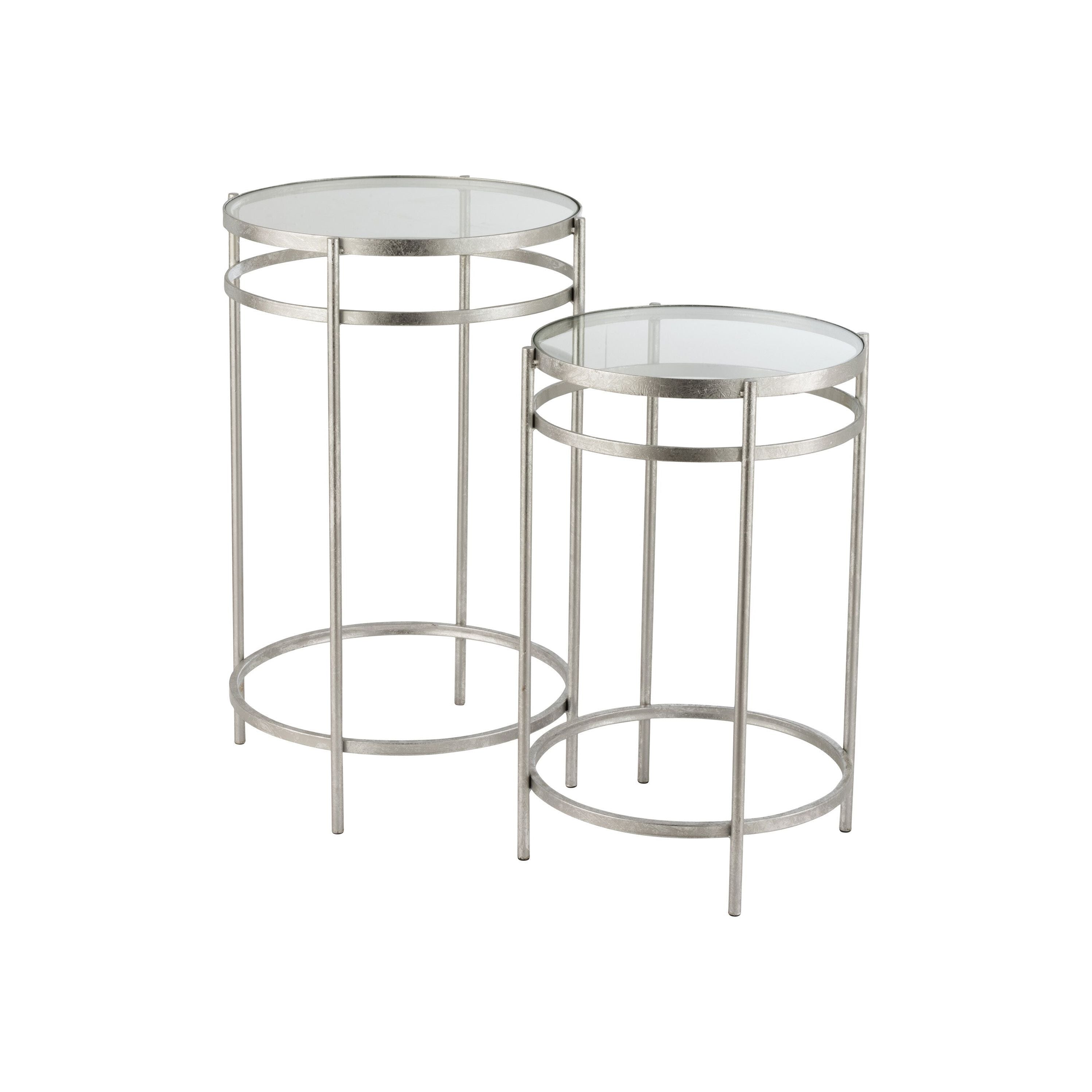 Side tables Laure Mirror Iron Silver