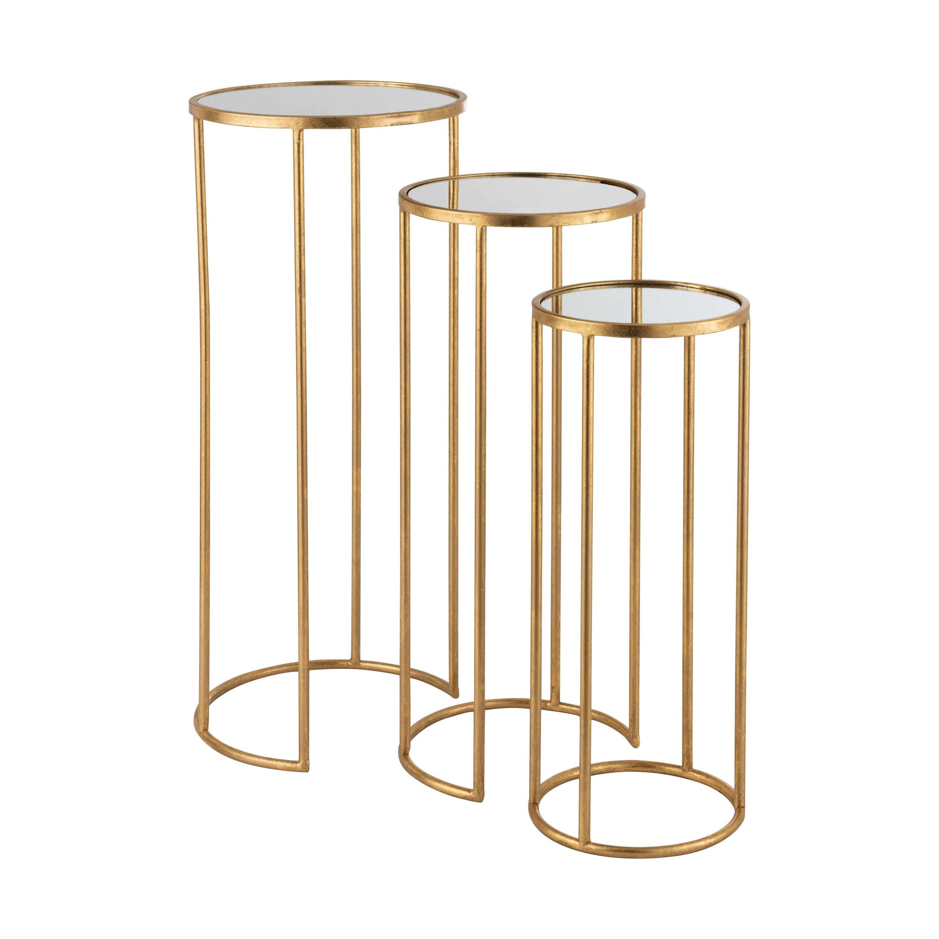 Side tables Leo Mirror Iron Gold