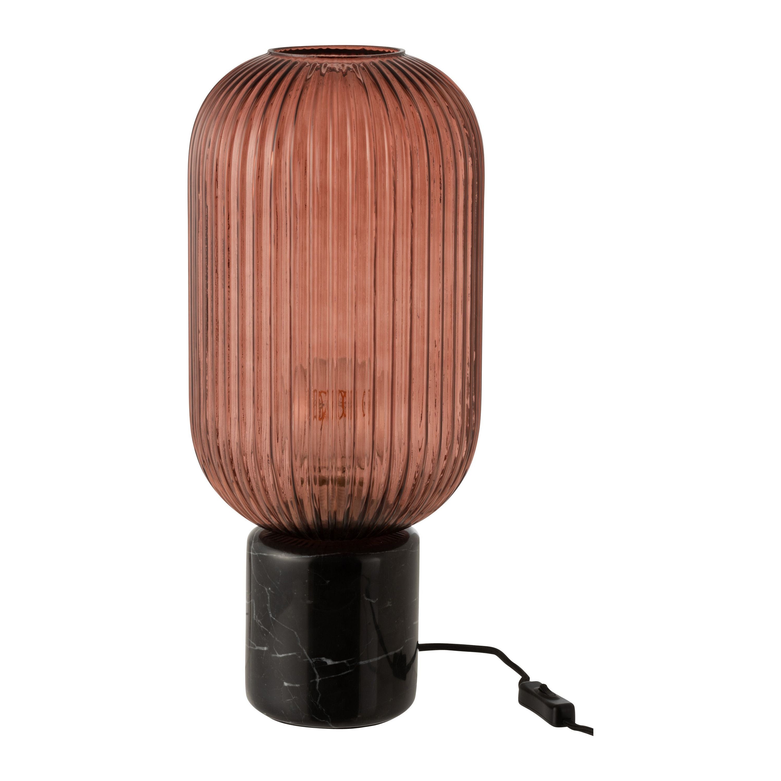 Table lamp Yufo Long Glass/marble Red/black