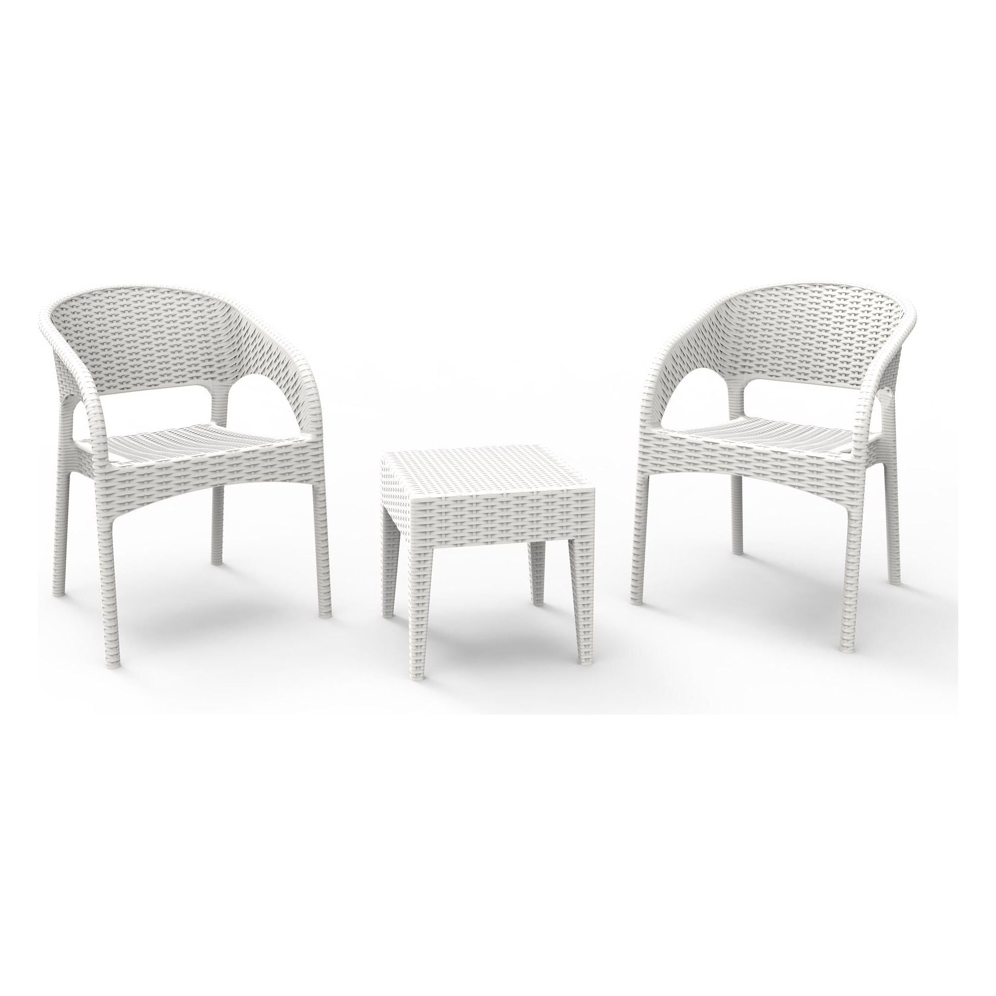 Garbar Bahia armchair table Outdoor Set 2+1 white