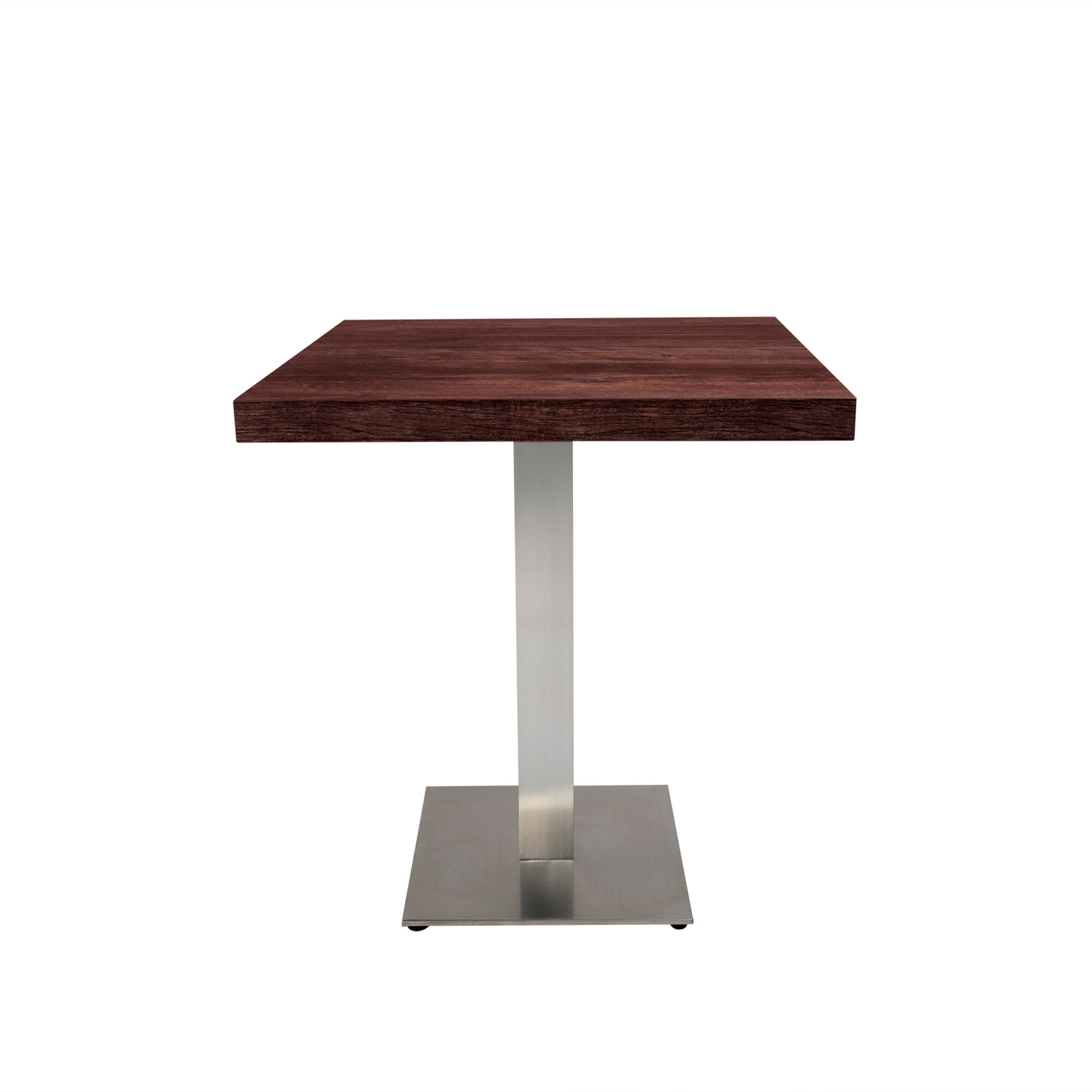 Garbar vierkante tafel 68x68 aluminium voet wenge