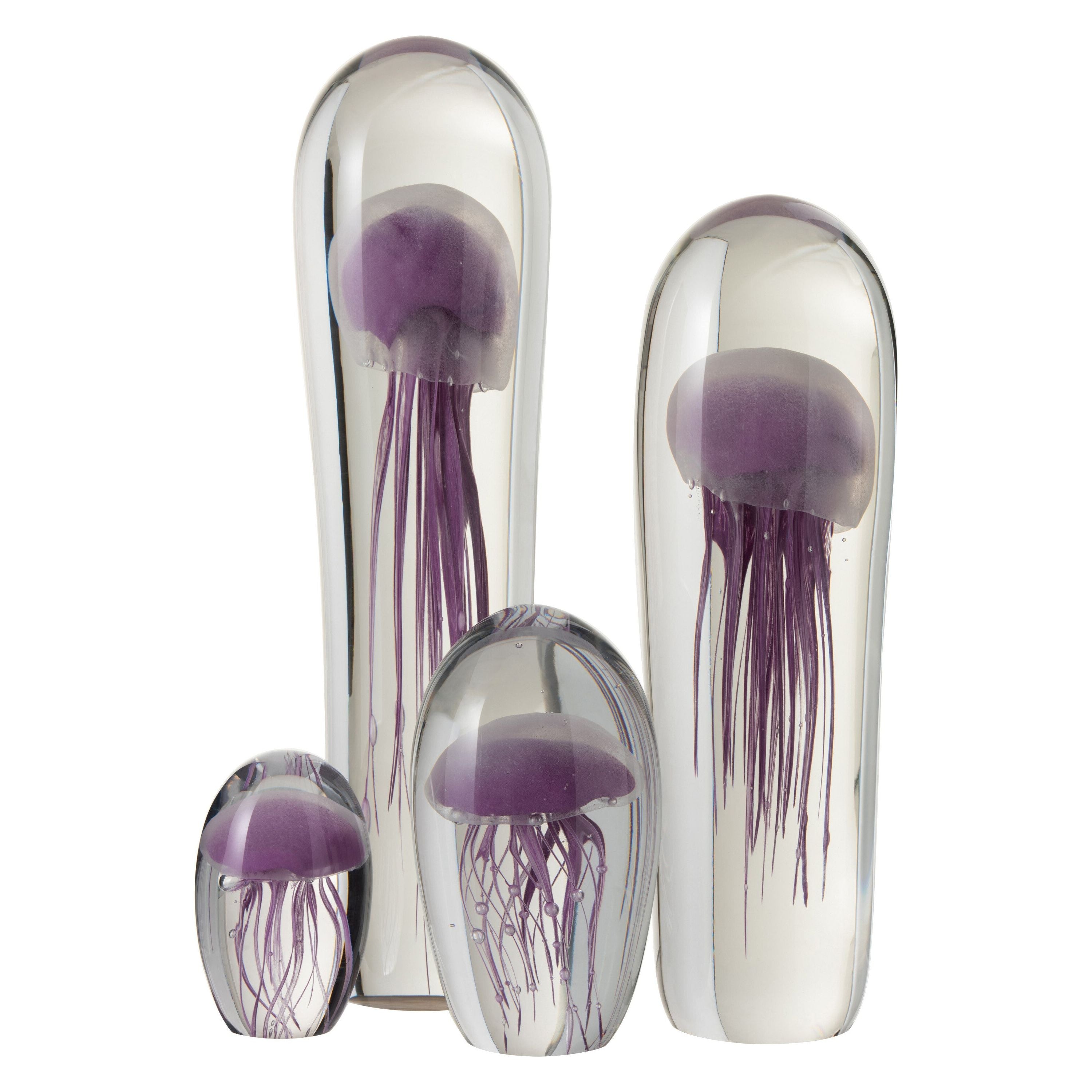 Paperweight Jellyfish Glass Purple Extralarge