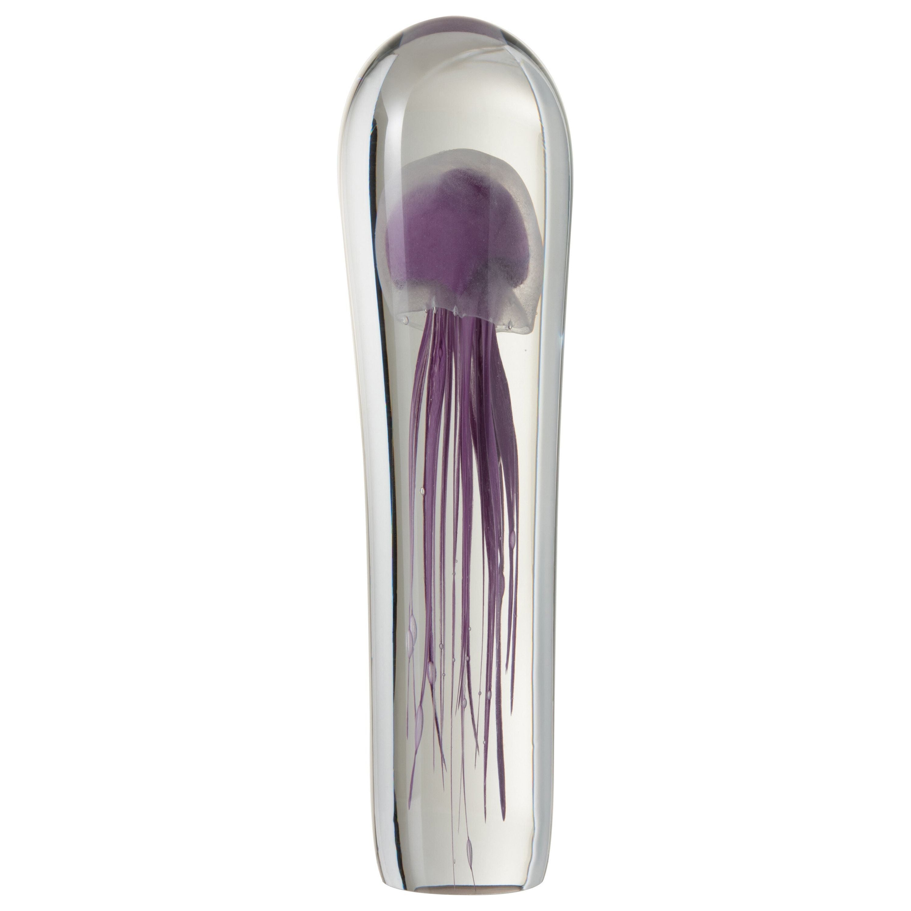 Paperweight Jellyfish Glass Purple Extralarge