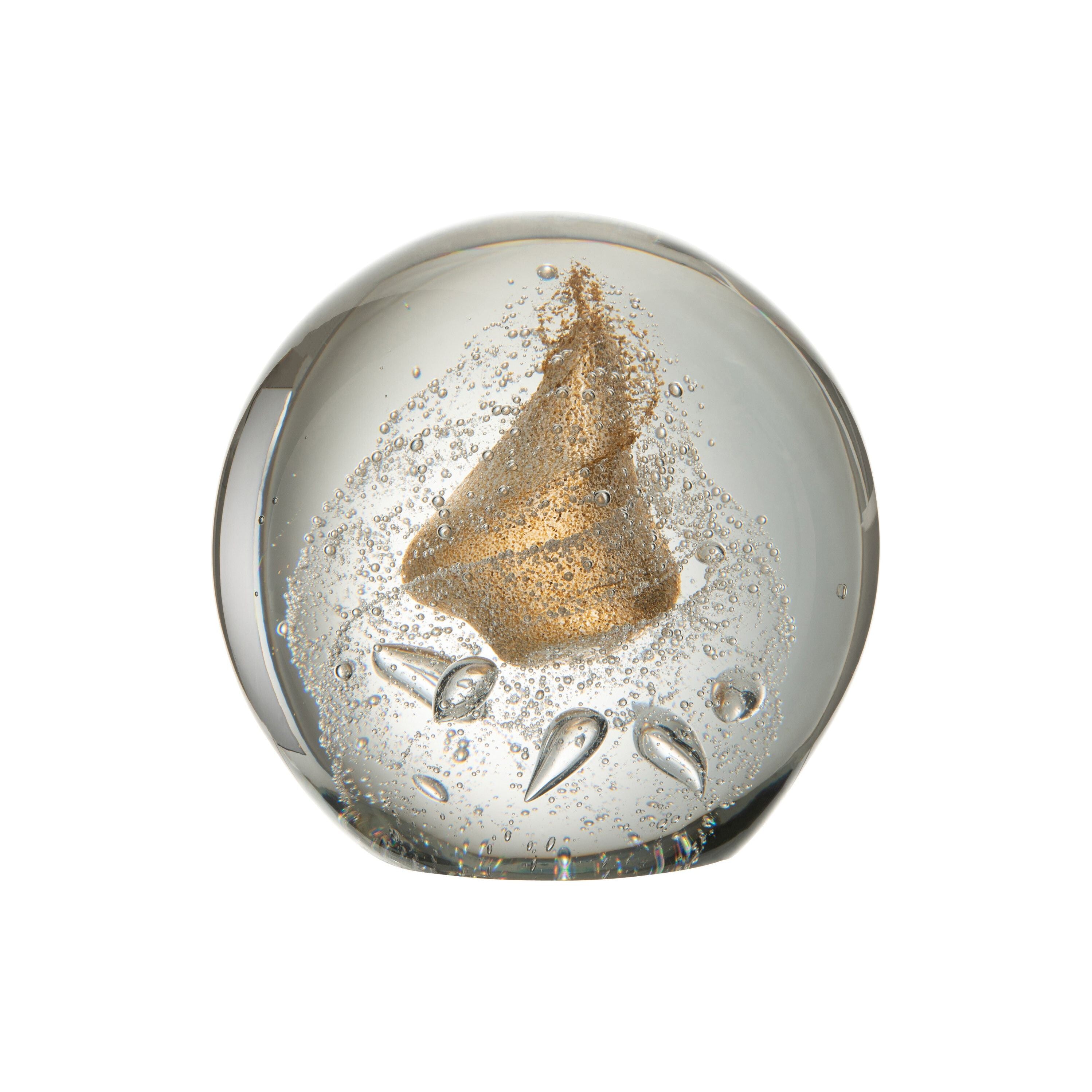 Paperweight Bubble Glass Gold Extralarge