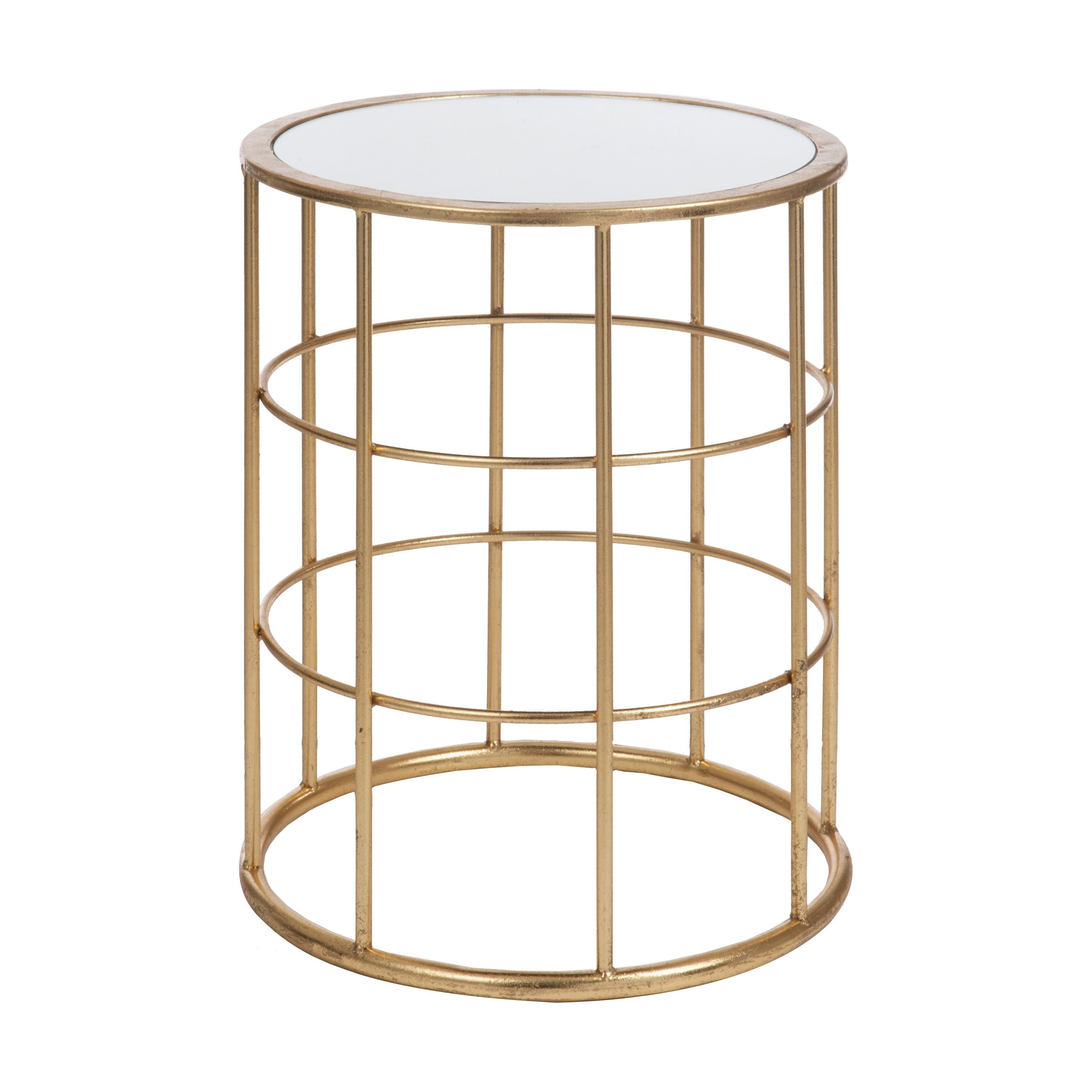 Side table Bars Metal/glass Gold