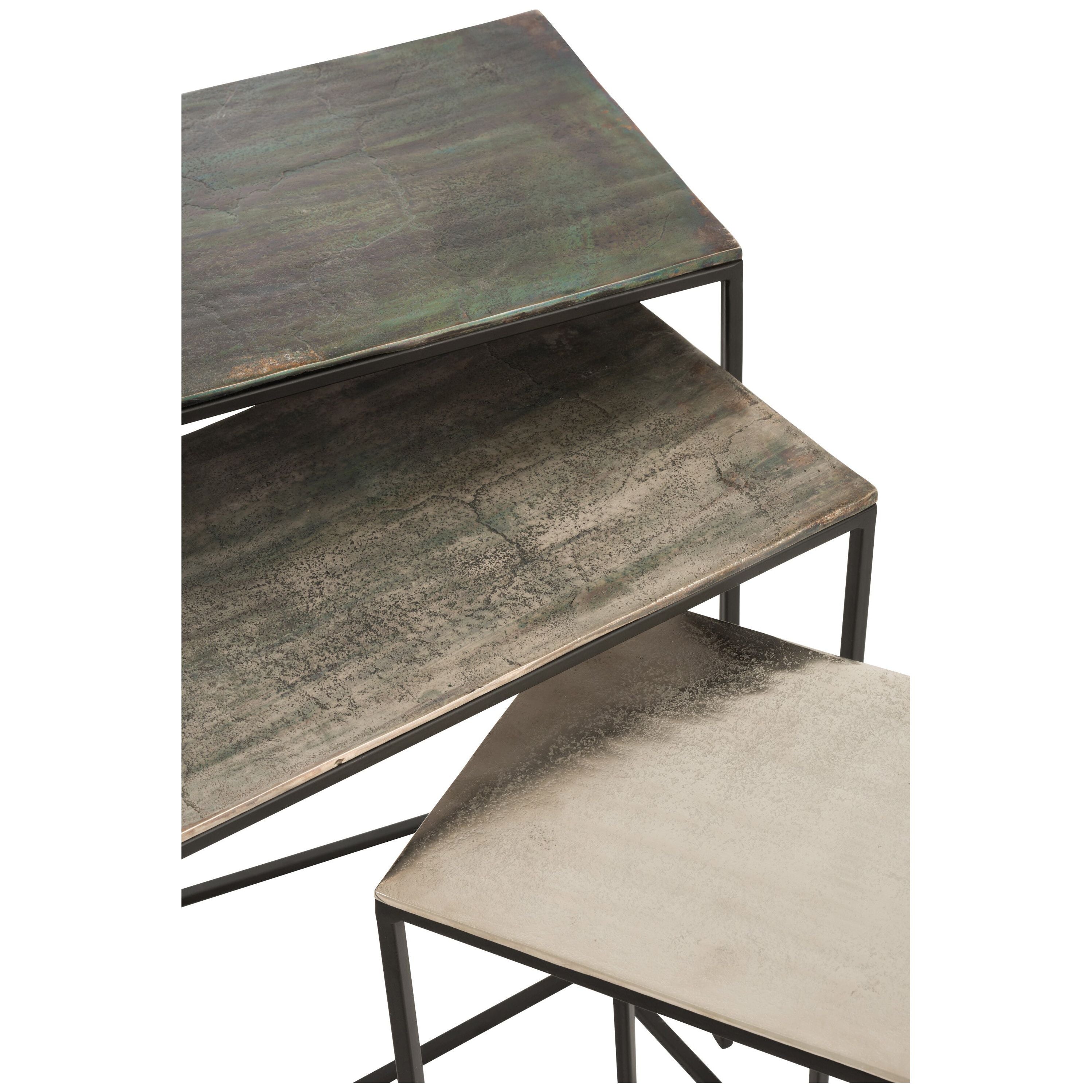 Side tables Rectangular Aluminum Black/mix