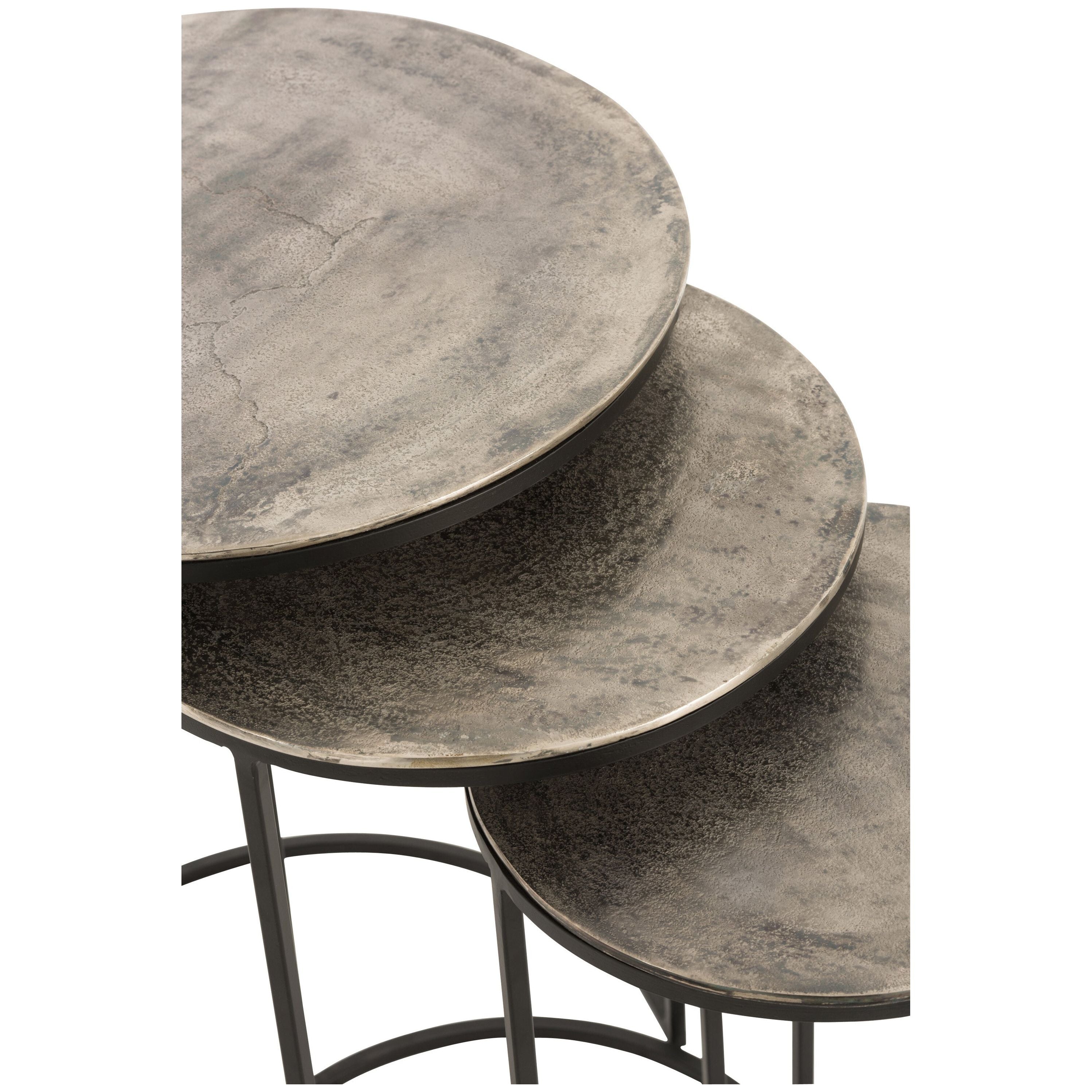 Side tables Round Aluminum Black/grey